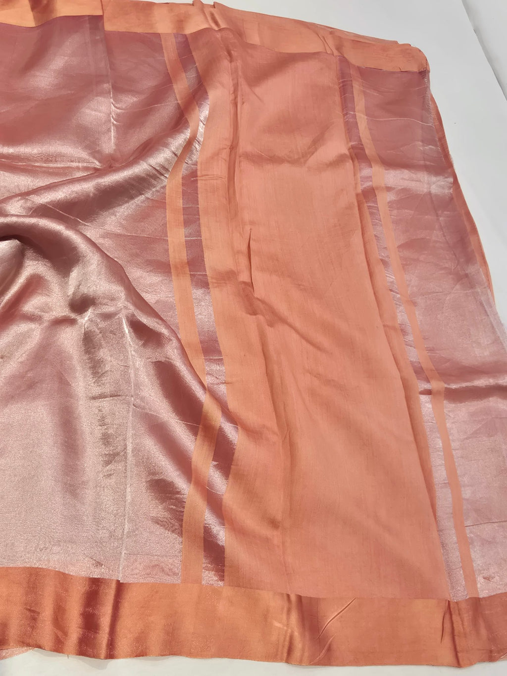 Coffee Brown Tissue Silk Banarasi saree full spread