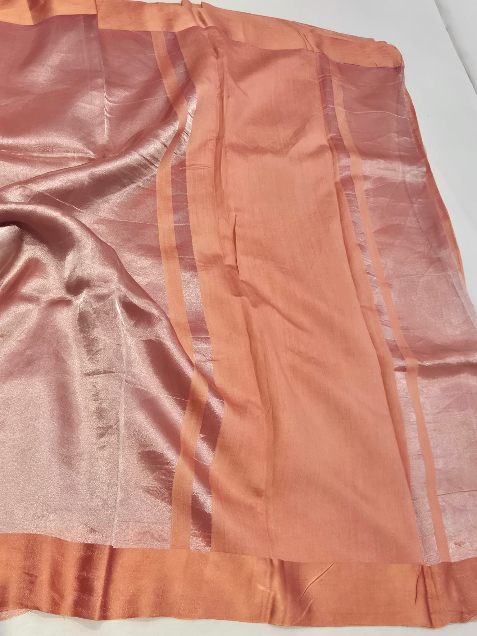 Coffee Brown Tissue Silk Banarasi saree full spread