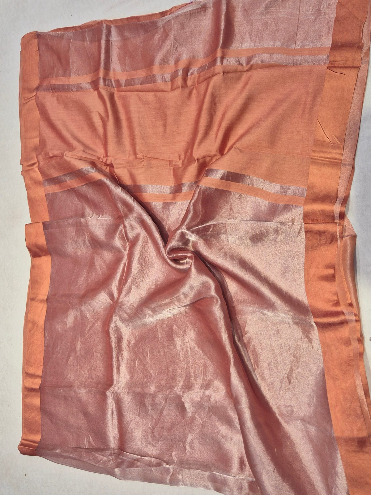 Coffee Brown Tissue Silk Banarasi saree zari work detail