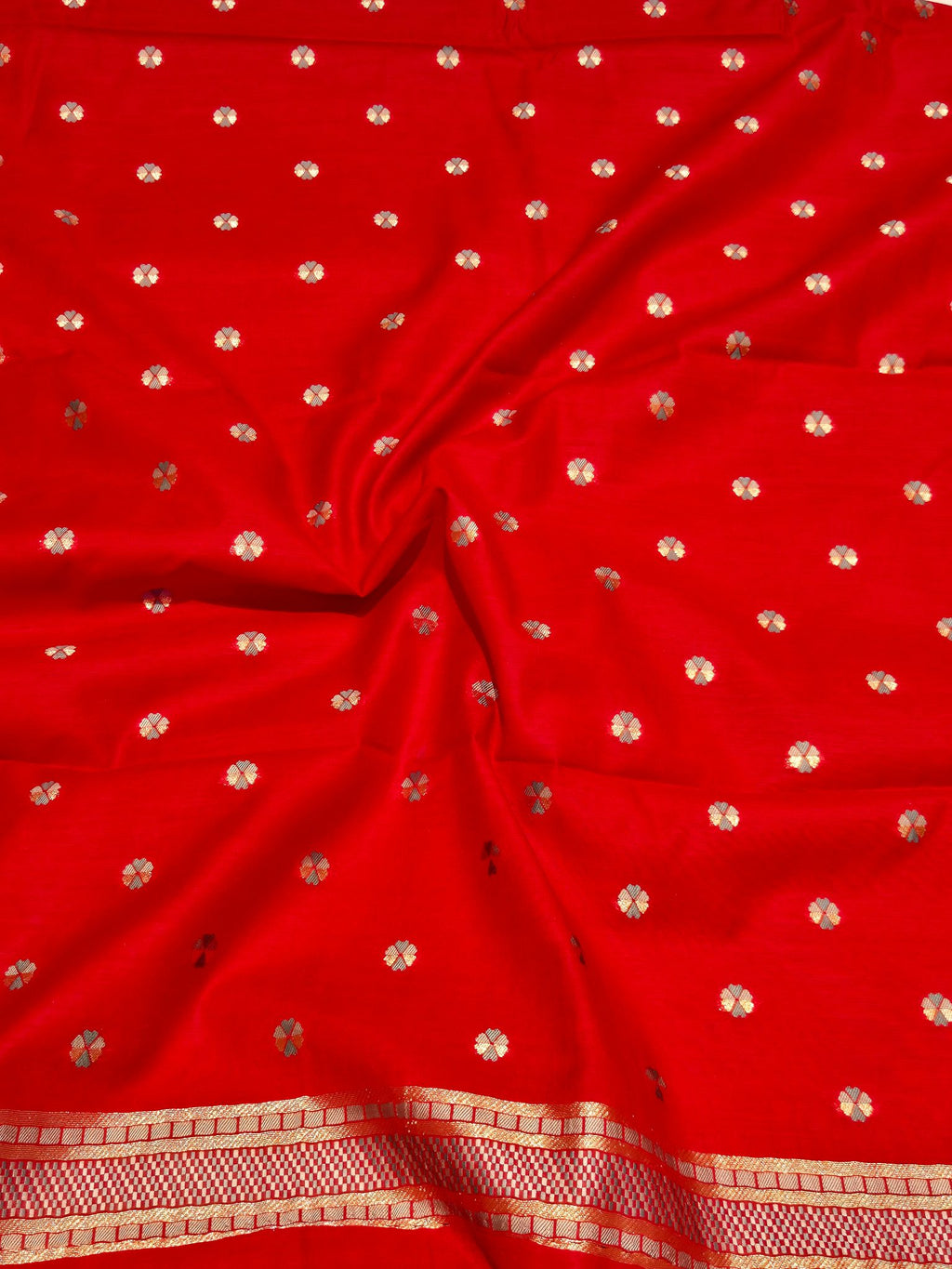 Red Pure Cotton Banarasi suit bottom detail