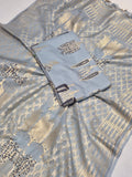 Porcelain Pure Cotton Banarasi suit front drape view