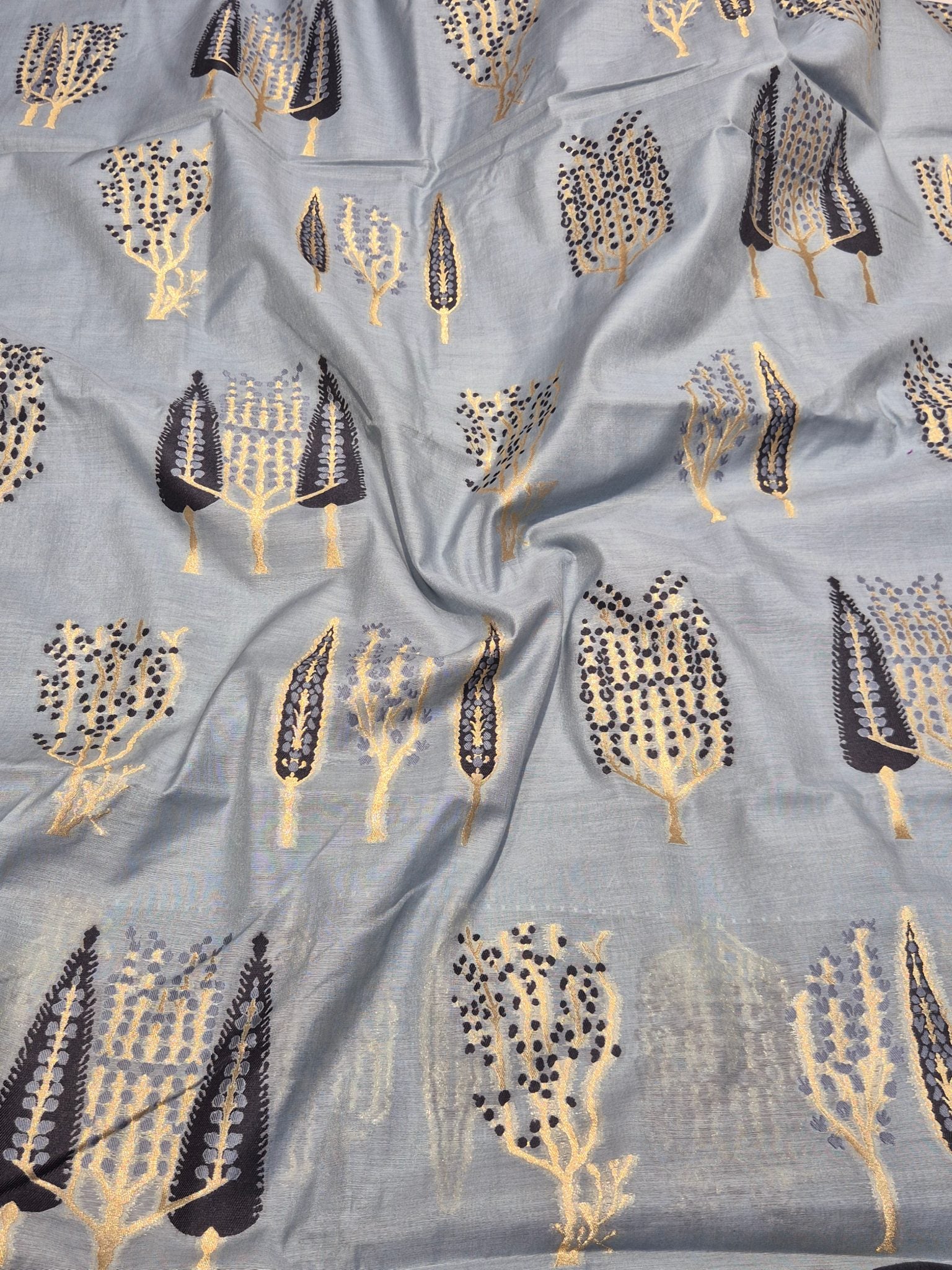 Porcelain Pure Cotton Banarasi suit sleeve detail
