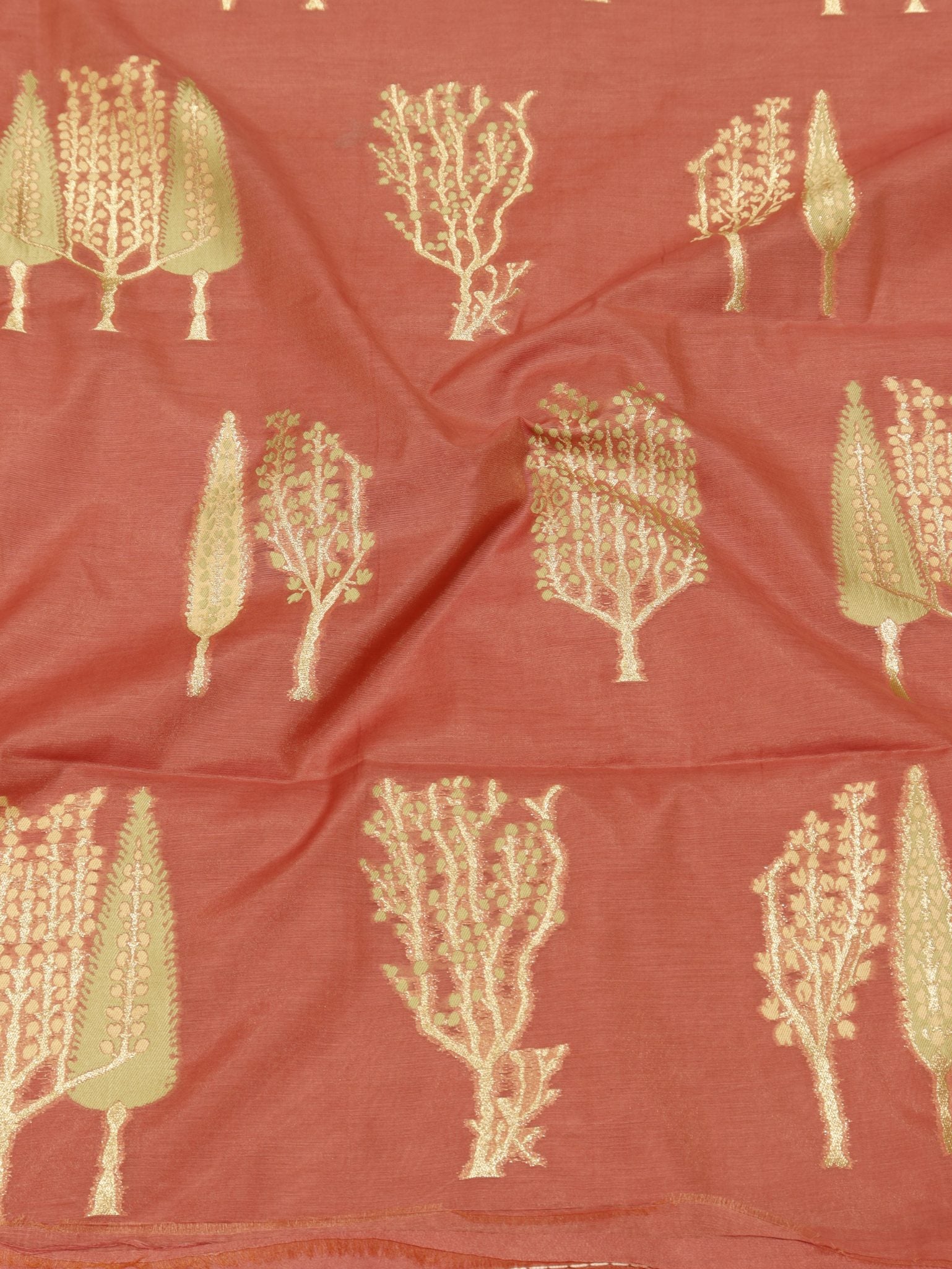 Vintage Pink Pure Cotton Banarasi suit sleeve detail