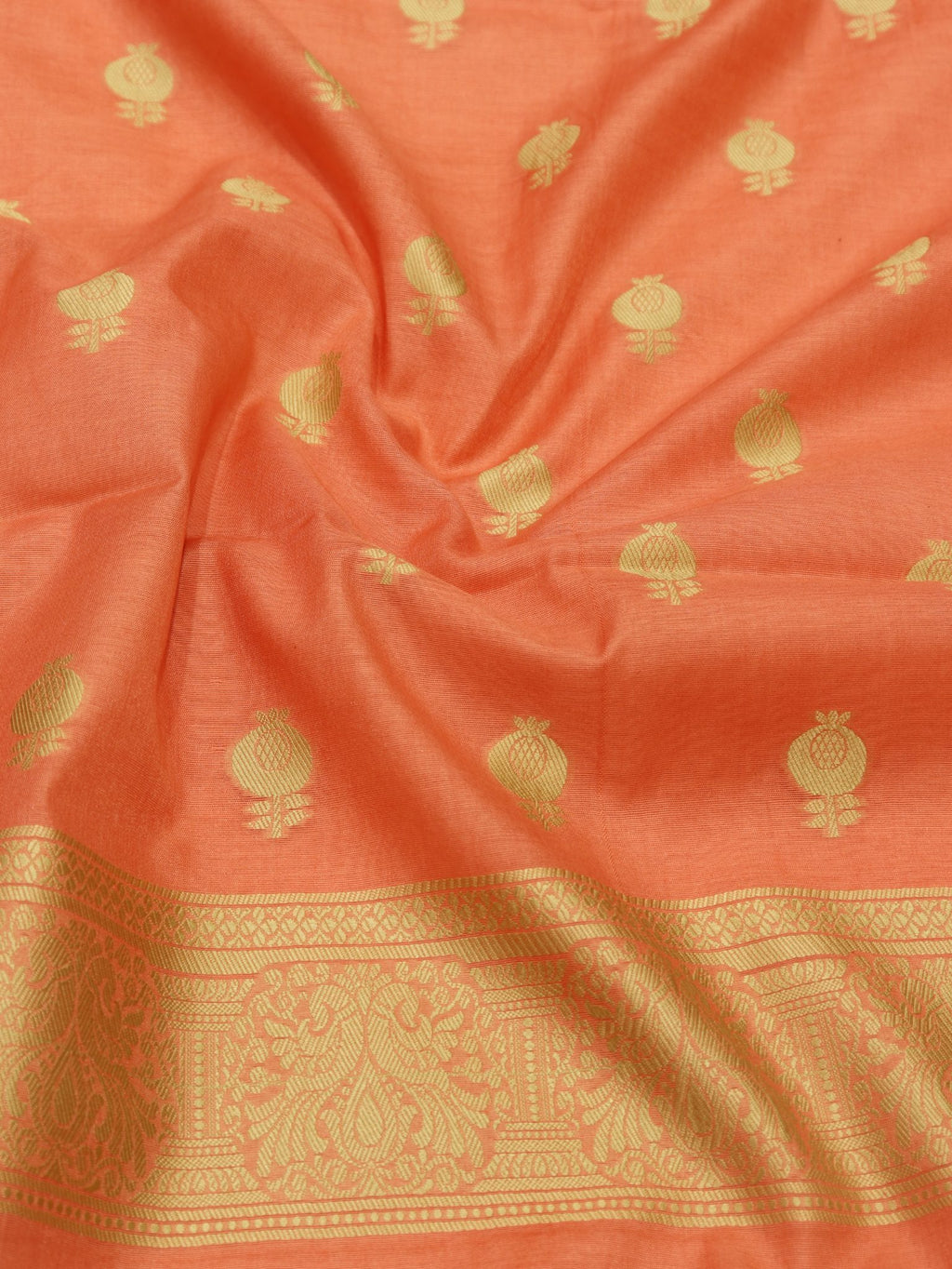 Orange Pure Cotton Banarasi suit sleeve detail