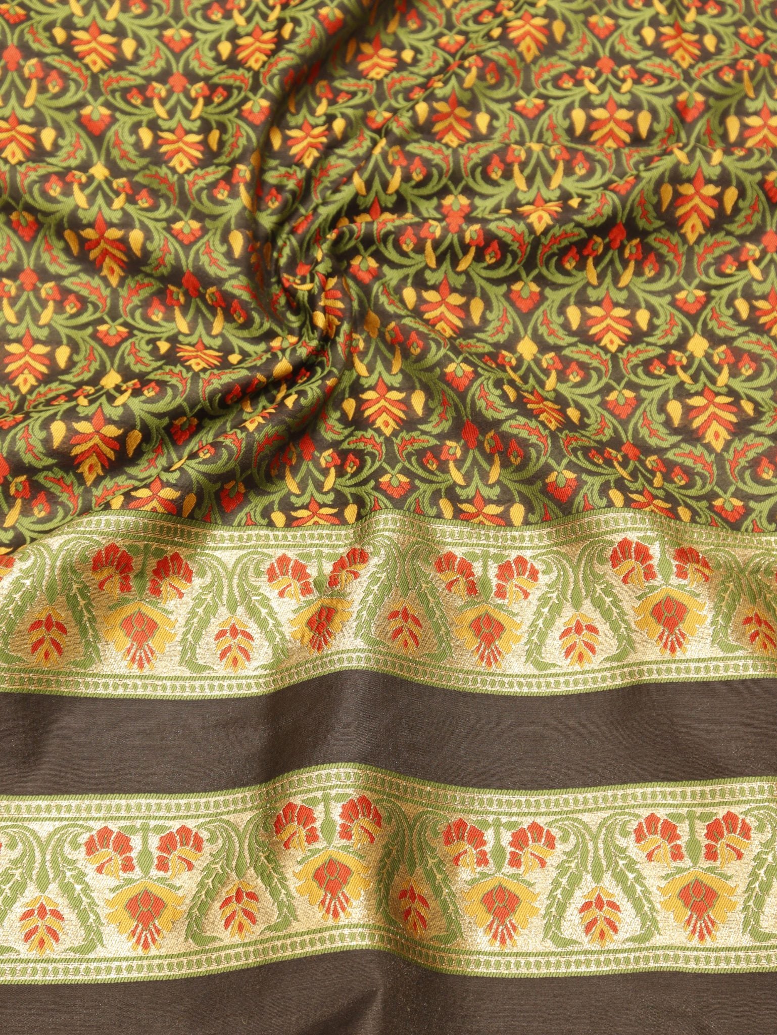 Black Pure Cotton Banarasi suit sleeve detail
