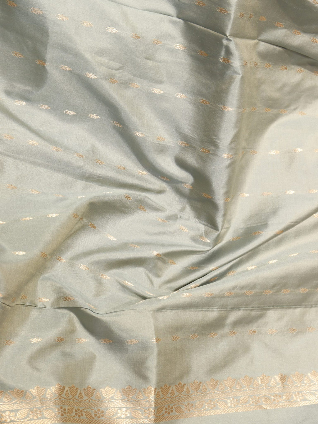 Camel Katan Silk Banarasi saree texture detail
