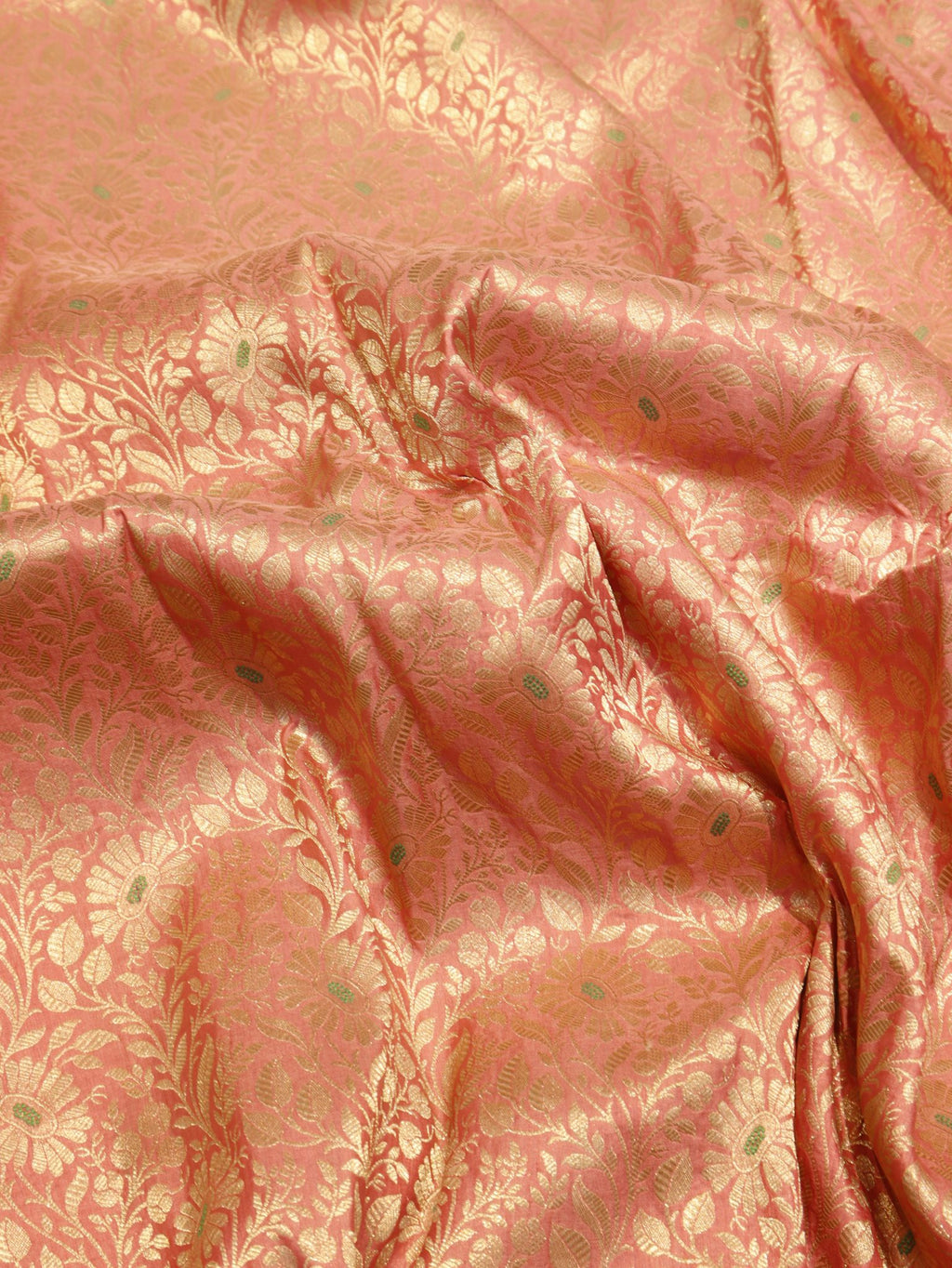 Pink Katan Silk Banarasi saree border closeup