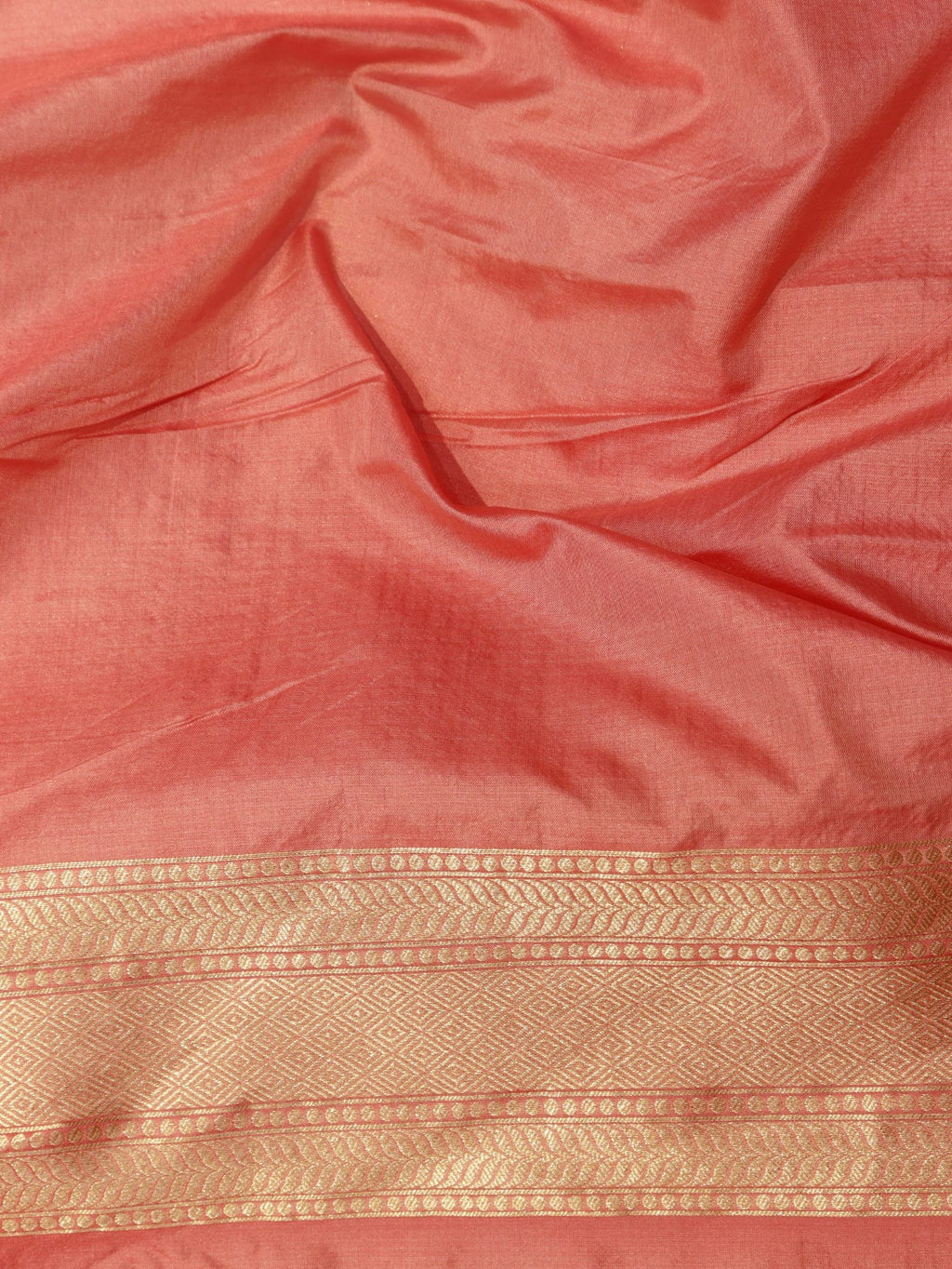 Pink Katan Silk Banarasi saree texture detail