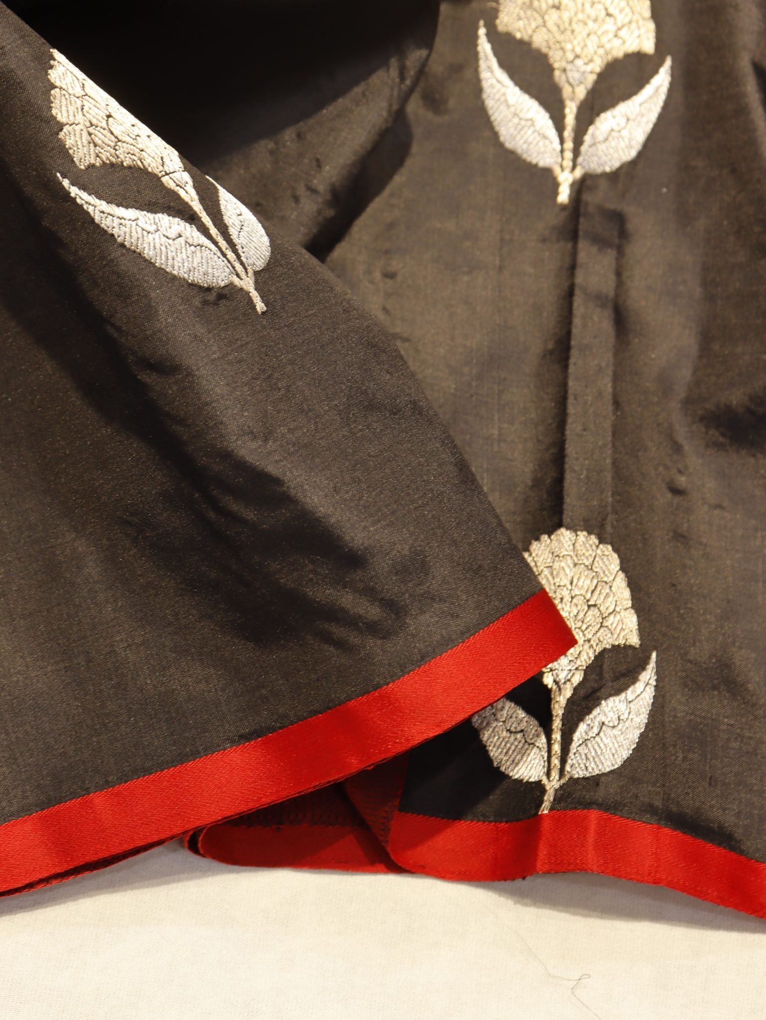 Black Katan Silk Banarasi saree blouse piece