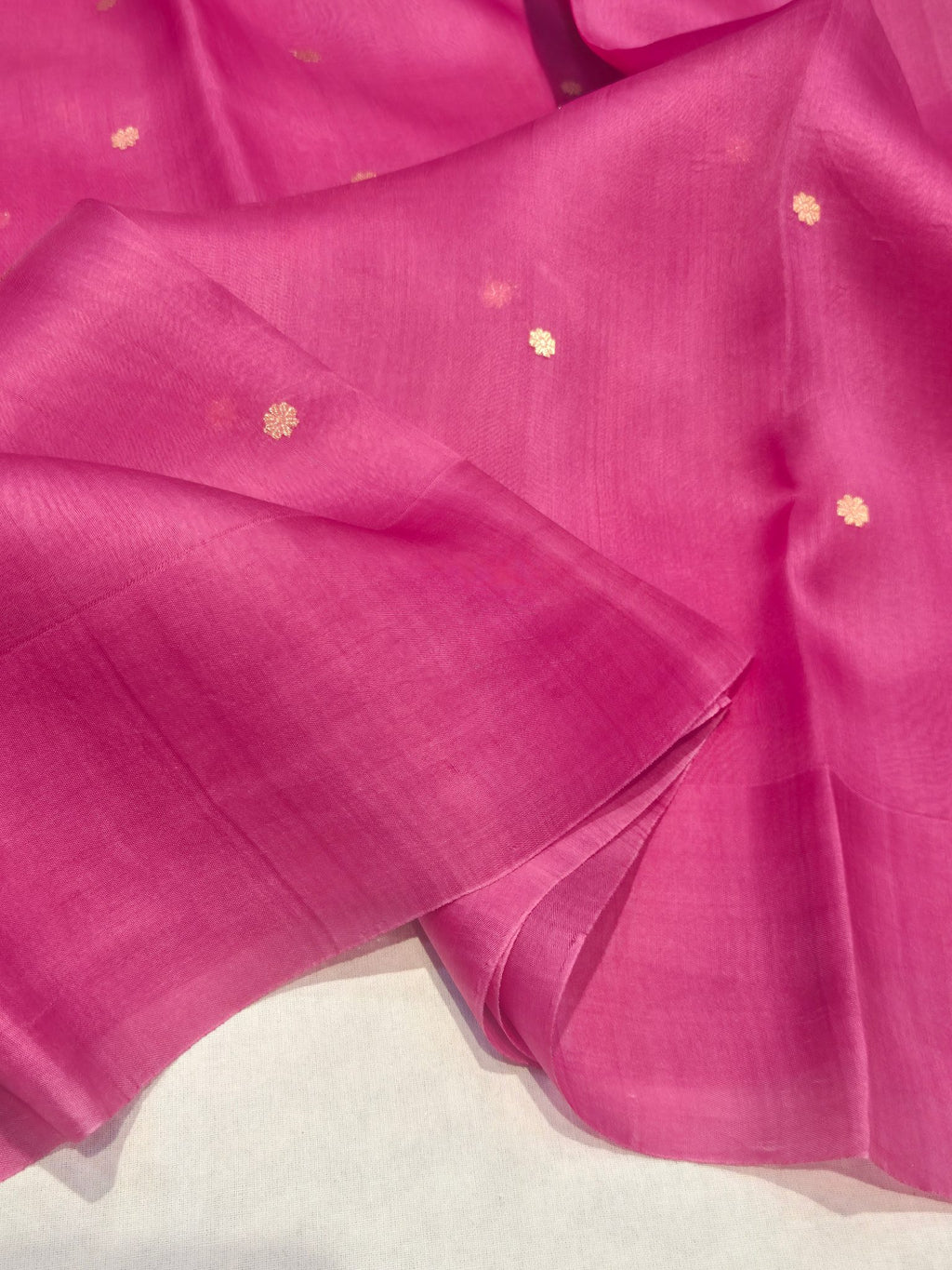 Pink Kora Silk Banarasi saree blouse piece