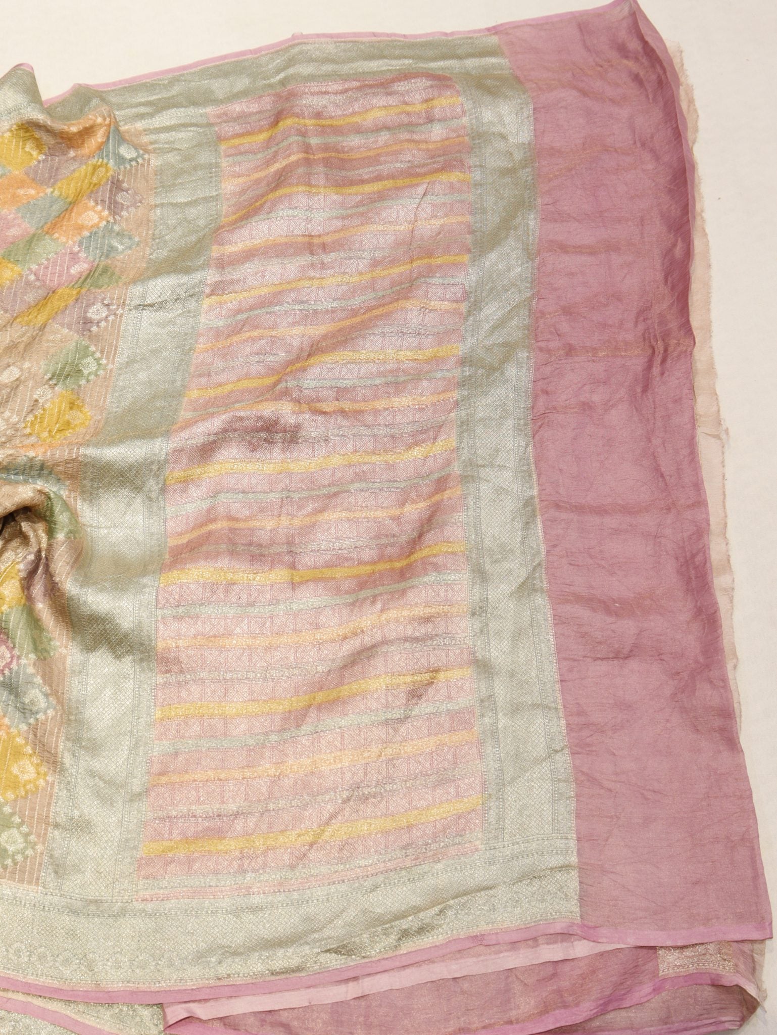 Taupe Pure Tissue Tussar Georgette Banarasi saree blouse piece