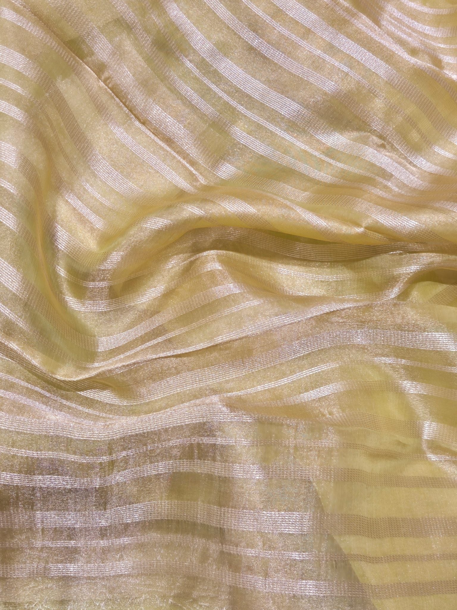 Green Kora Silk Banarasi saree full spread