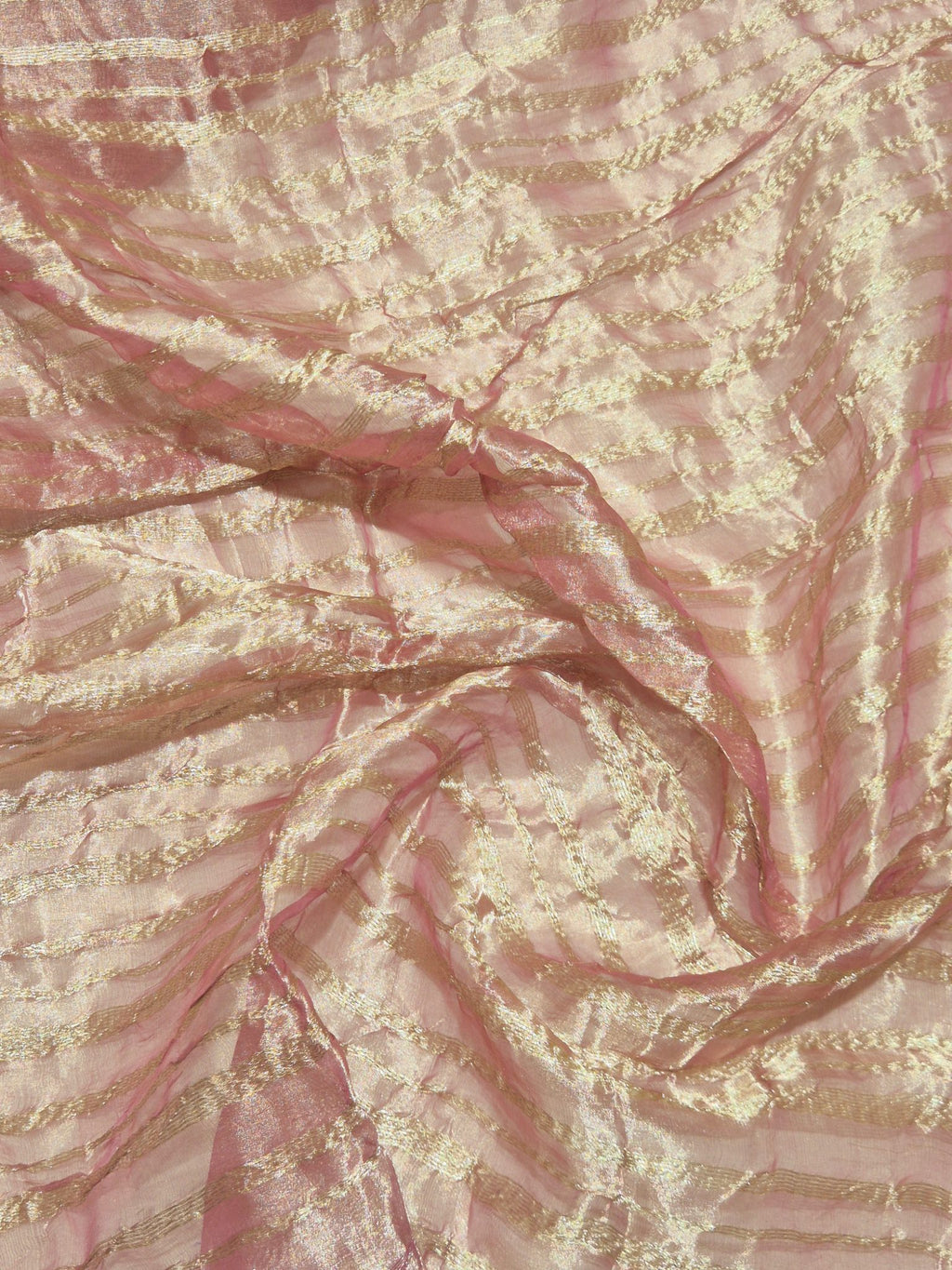 Soft Pink Tissue Silk Banarasi saree texture detail