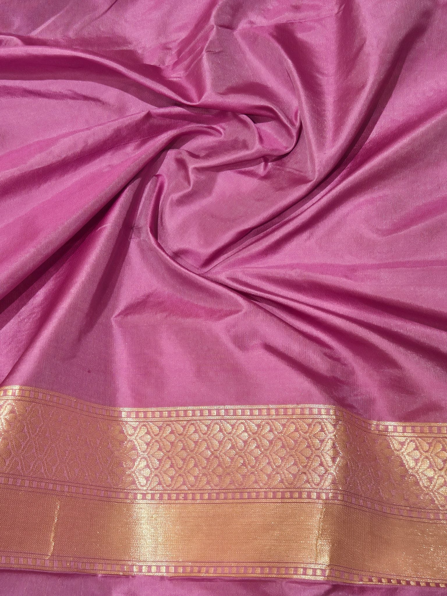 Purple Katan Silk Banarasi saree texture detail