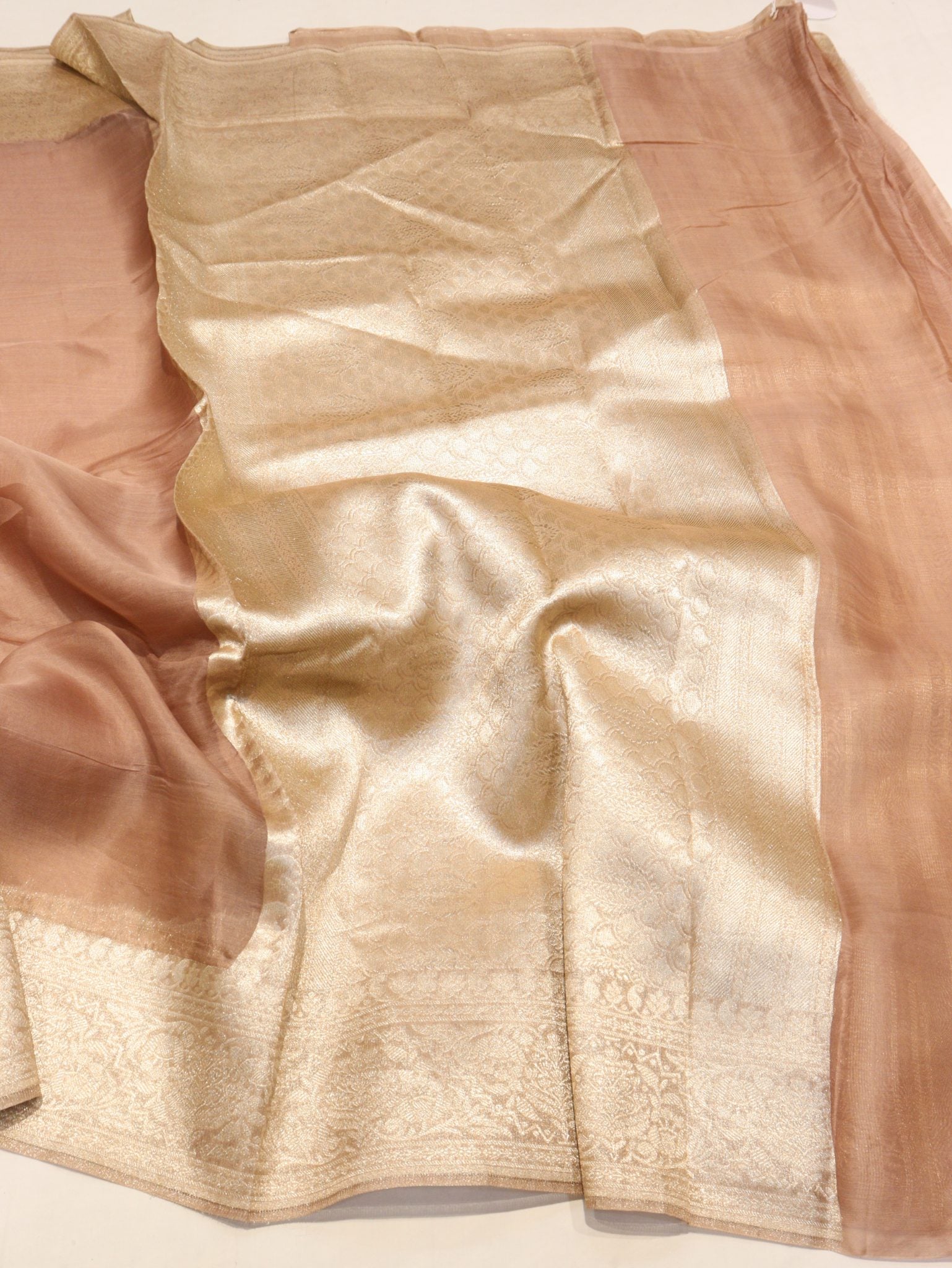 Camel Kora Silk Banarasi saree blouse piece