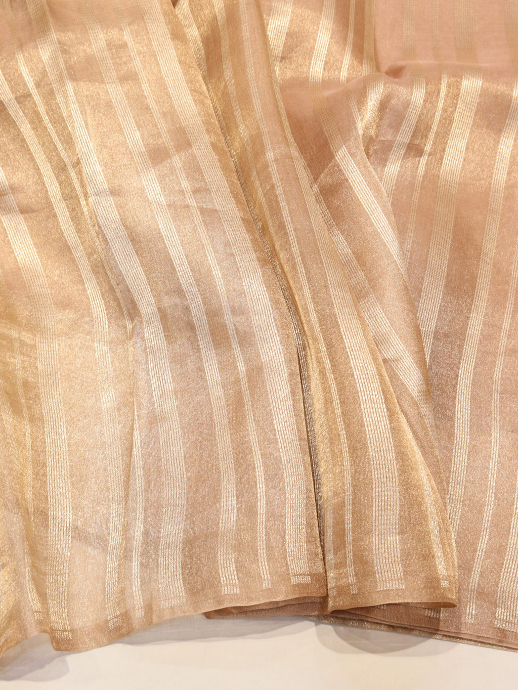 Camel Kora Silk Banarasi saree full spread