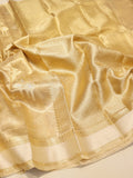 Gold Tissue Silk Banarasi saree front drape view