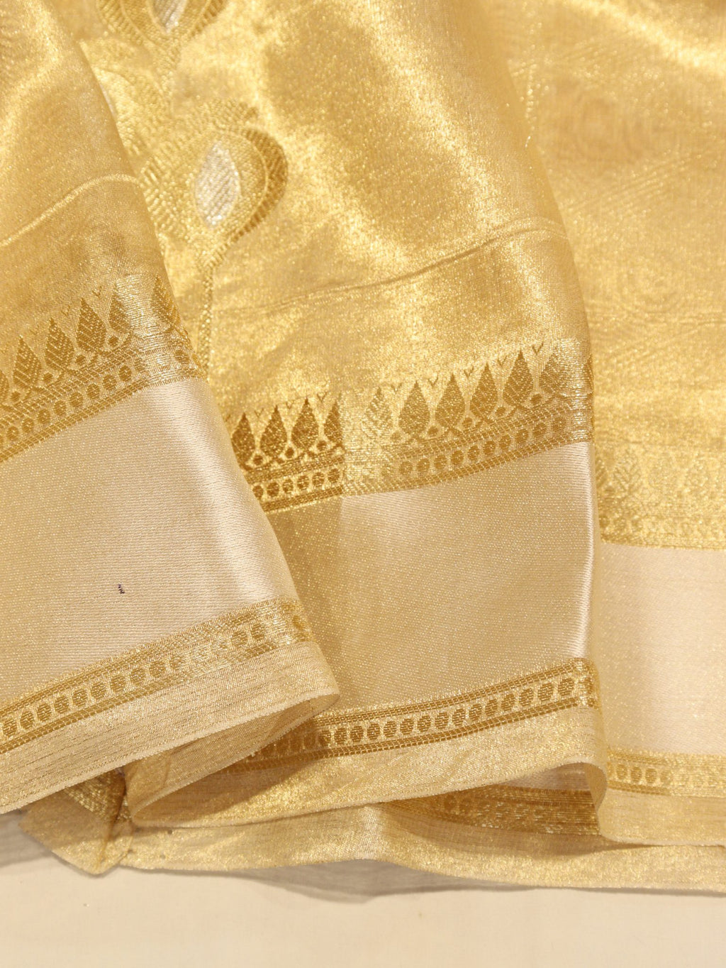 Gold Tissue Silk Banarasi saree blouse piece