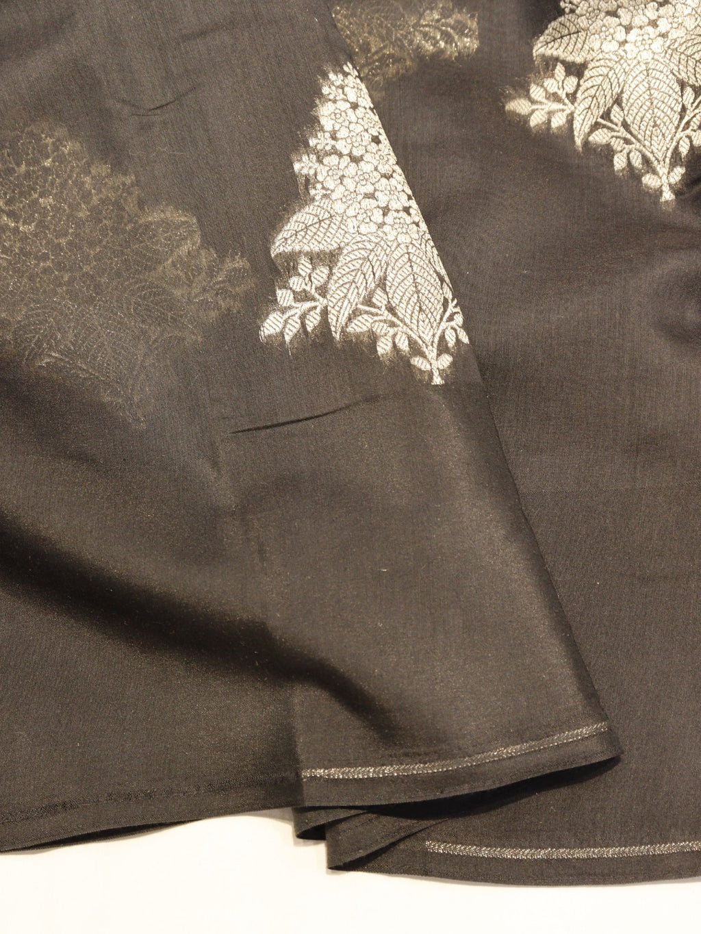 Black Pure Cotton Banarasi saree blouse piece