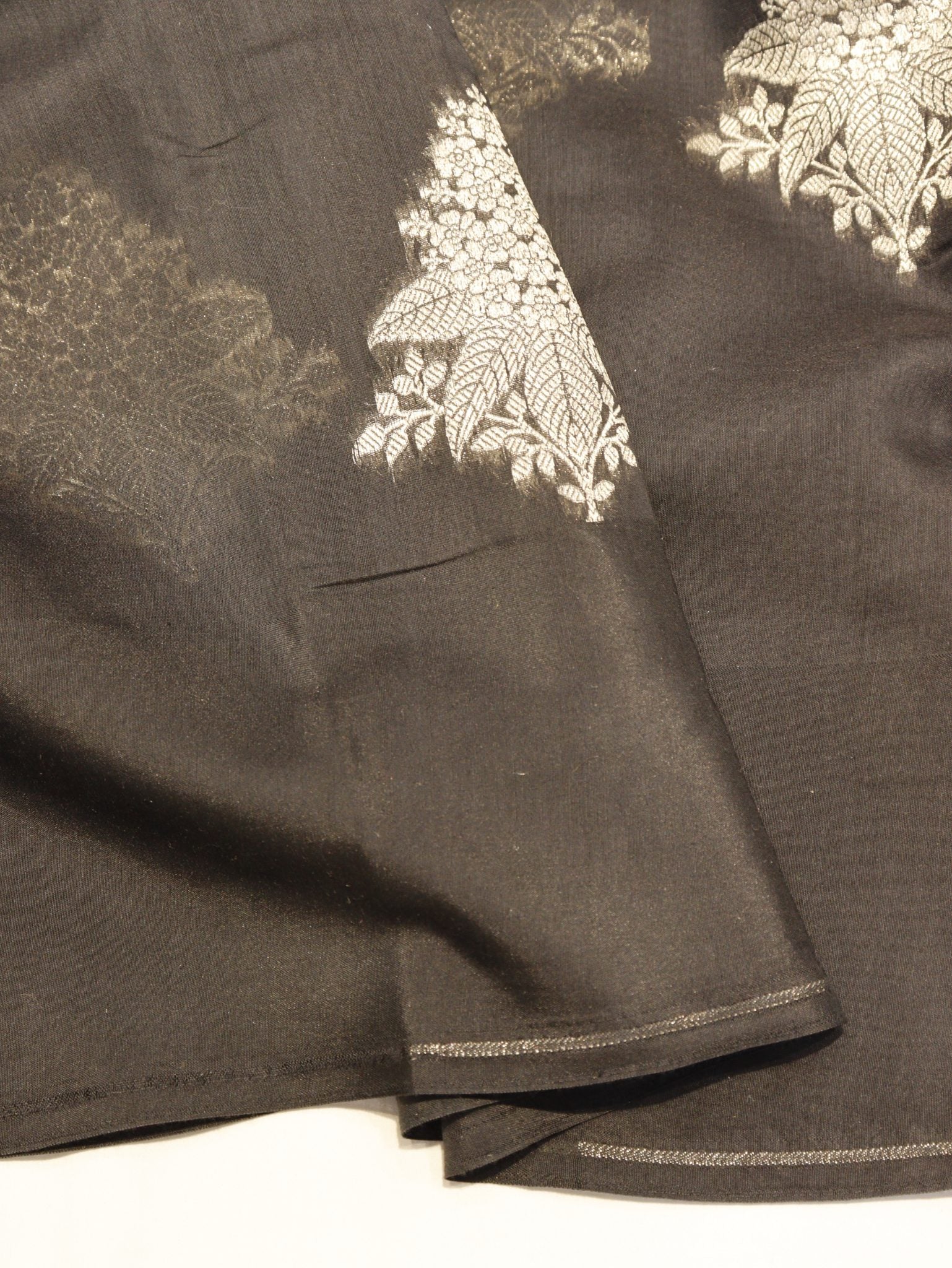 Black Pure Cotton Banarasi saree blouse piece