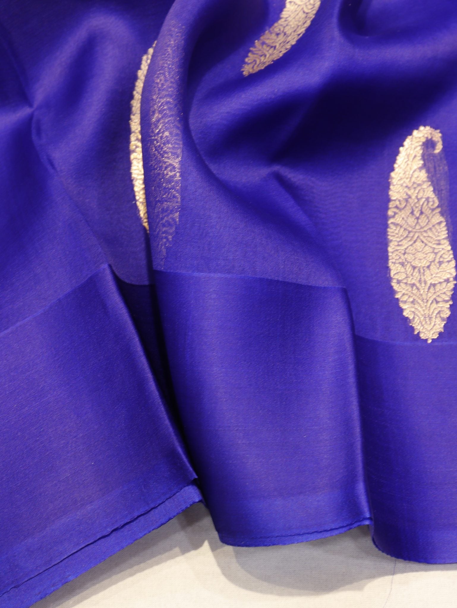 Purple Kora Silk Banarasi saree blouse piece