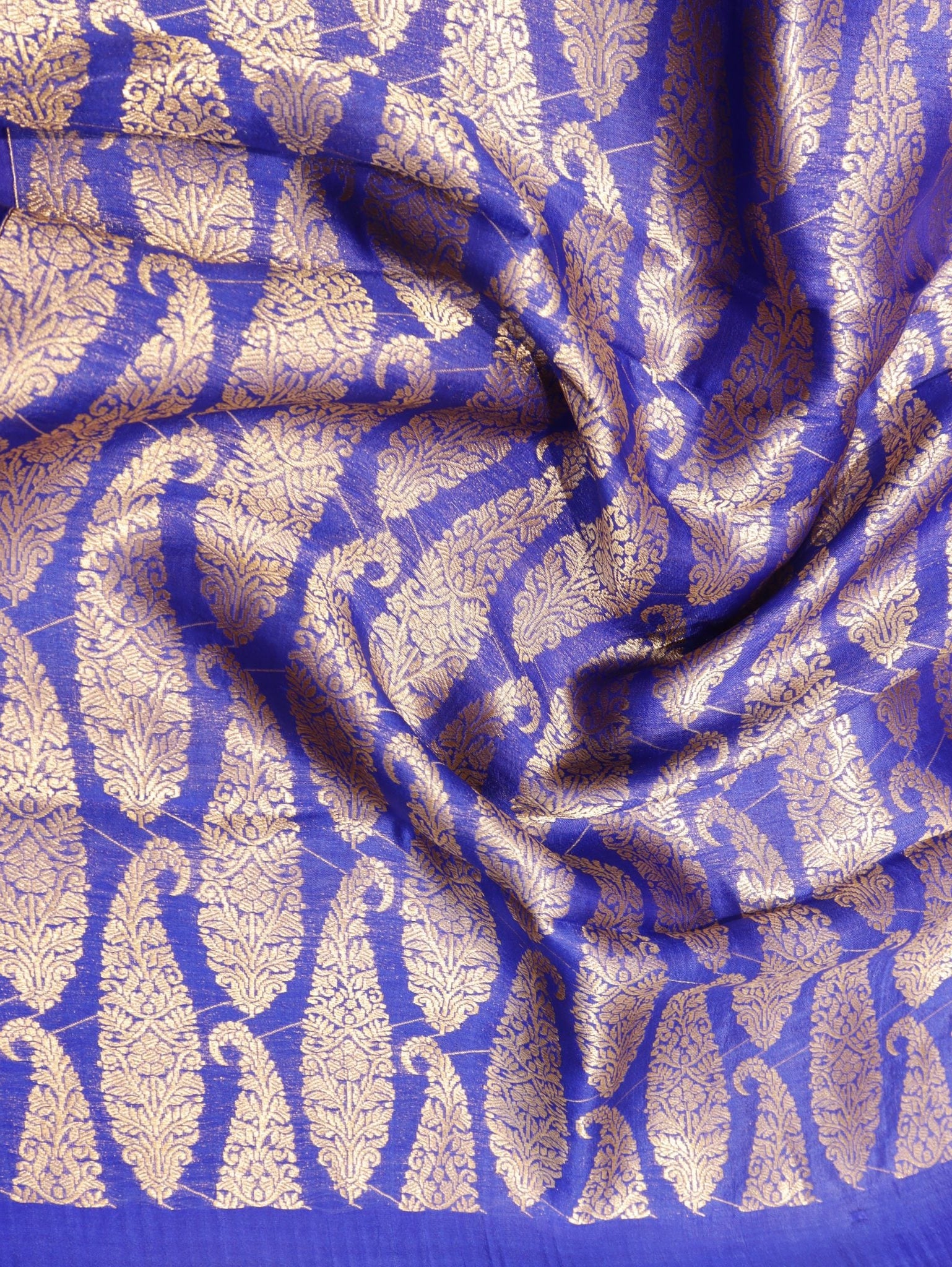 Purple Kora Silk Banarasi saree texture detail
