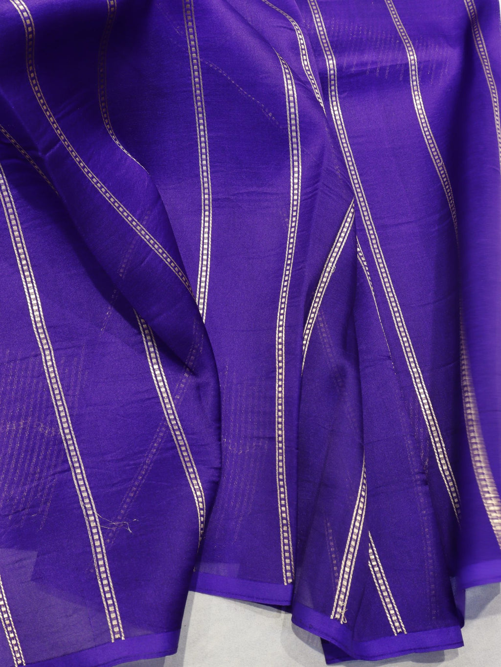Purple Kora Silk Banarasi saree full spread