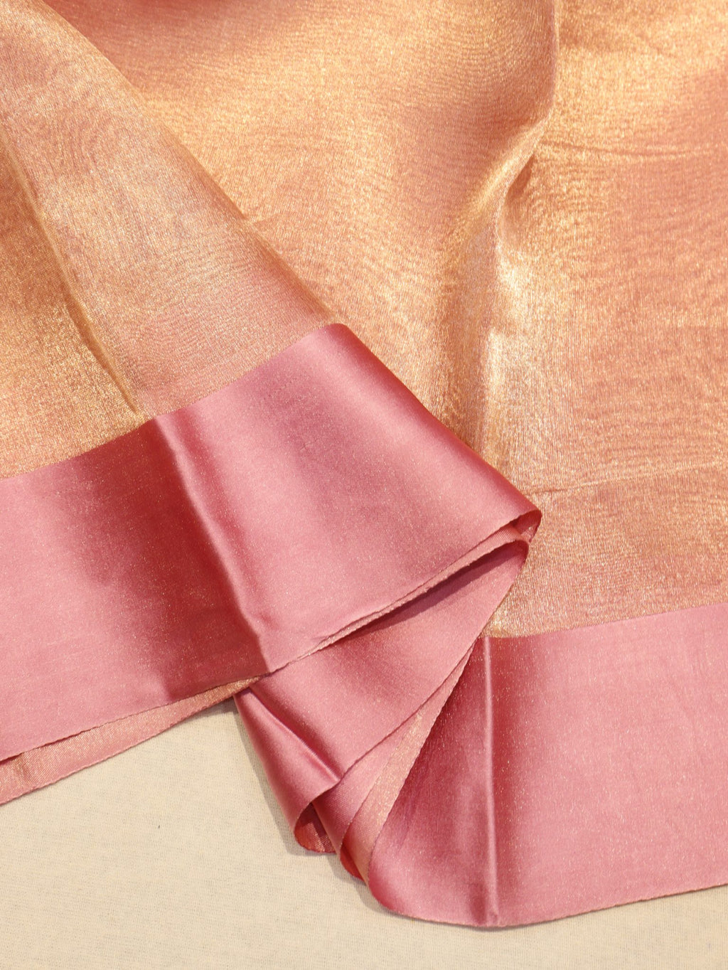 Rose Gold Tissue Silk Banarasi saree blouse piece