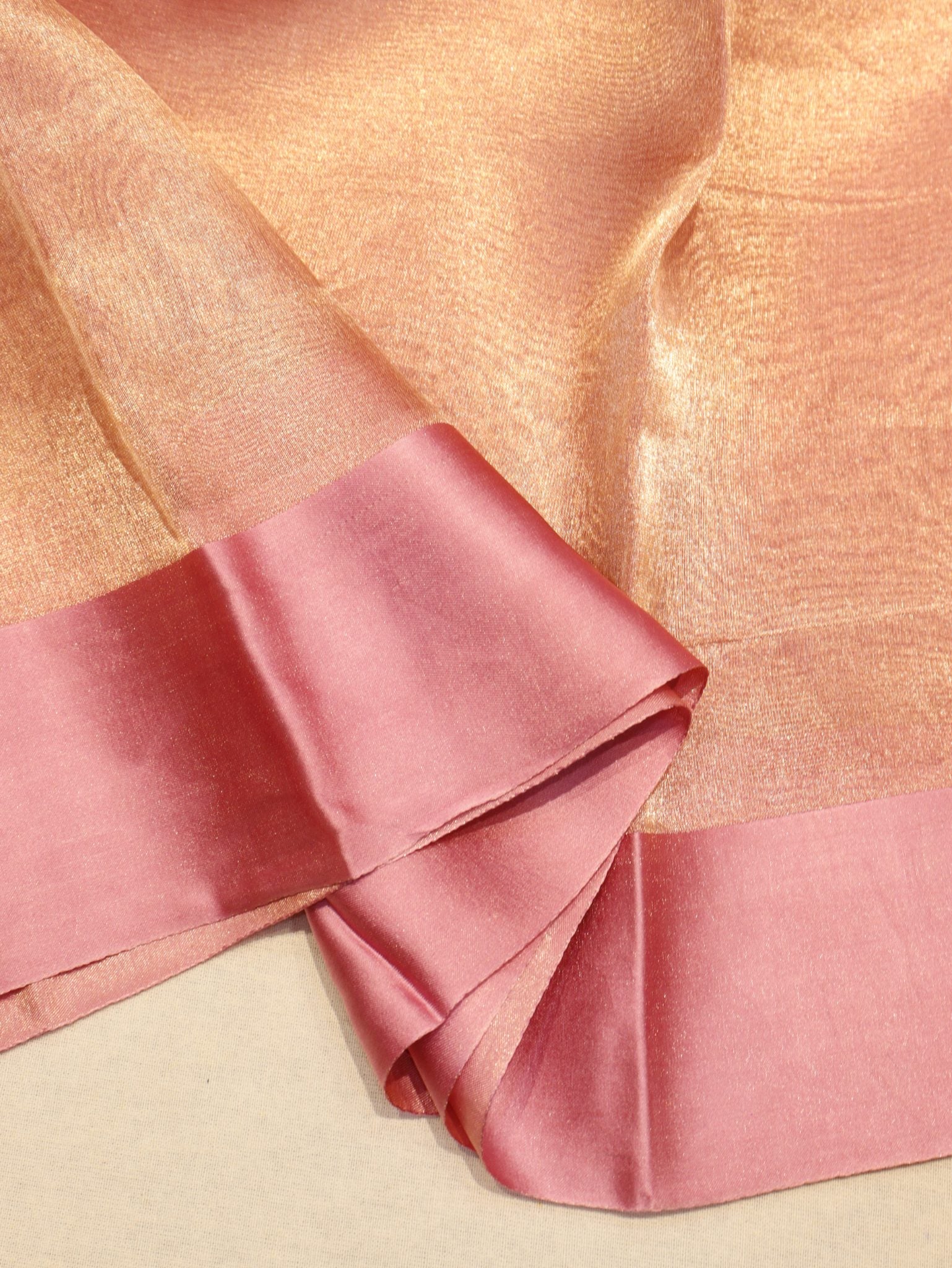 Rose Gold Tissue Silk Banarasi saree blouse piece