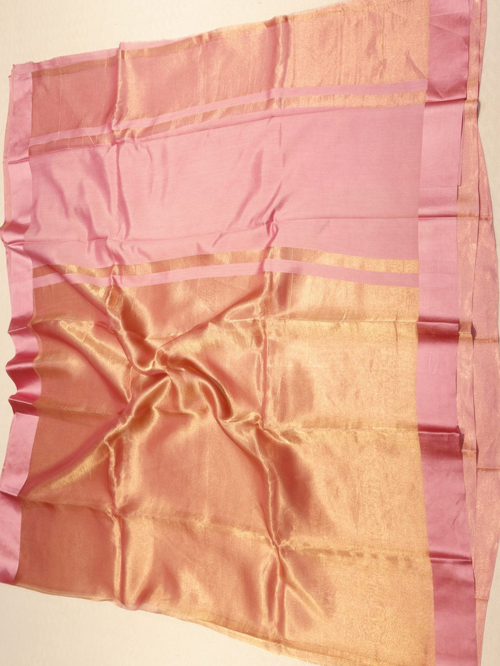 Rose Gold Tissue Silk Banarasi saree zari work detail