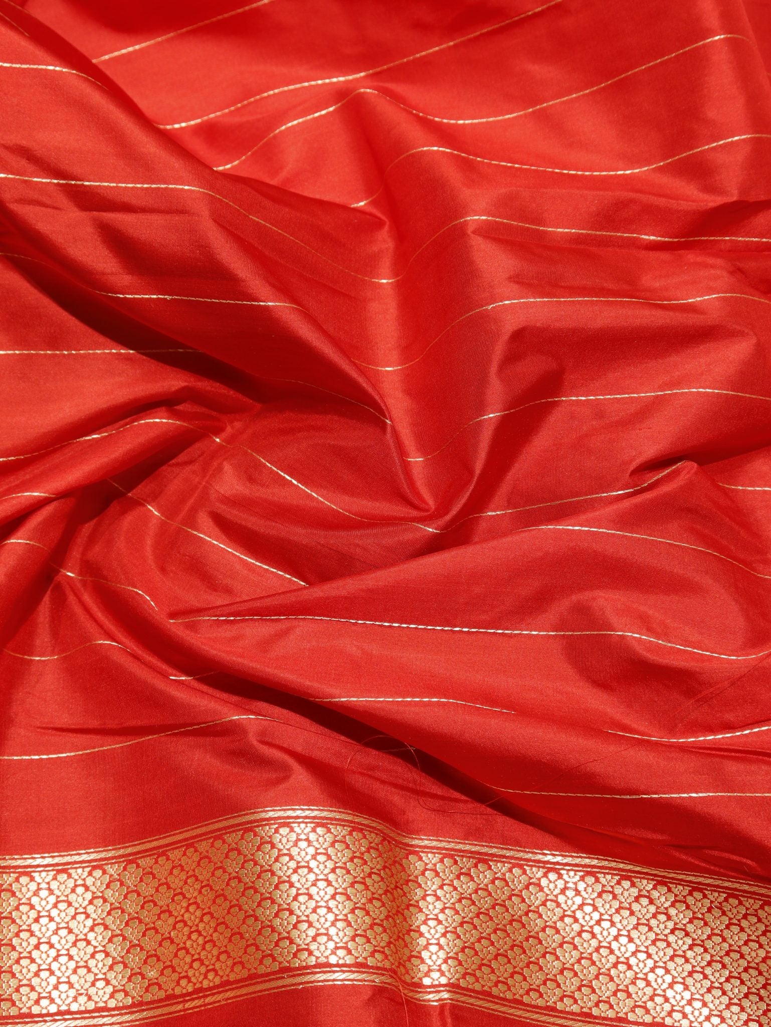 Black Katan Silk Banarasi saree texture detail