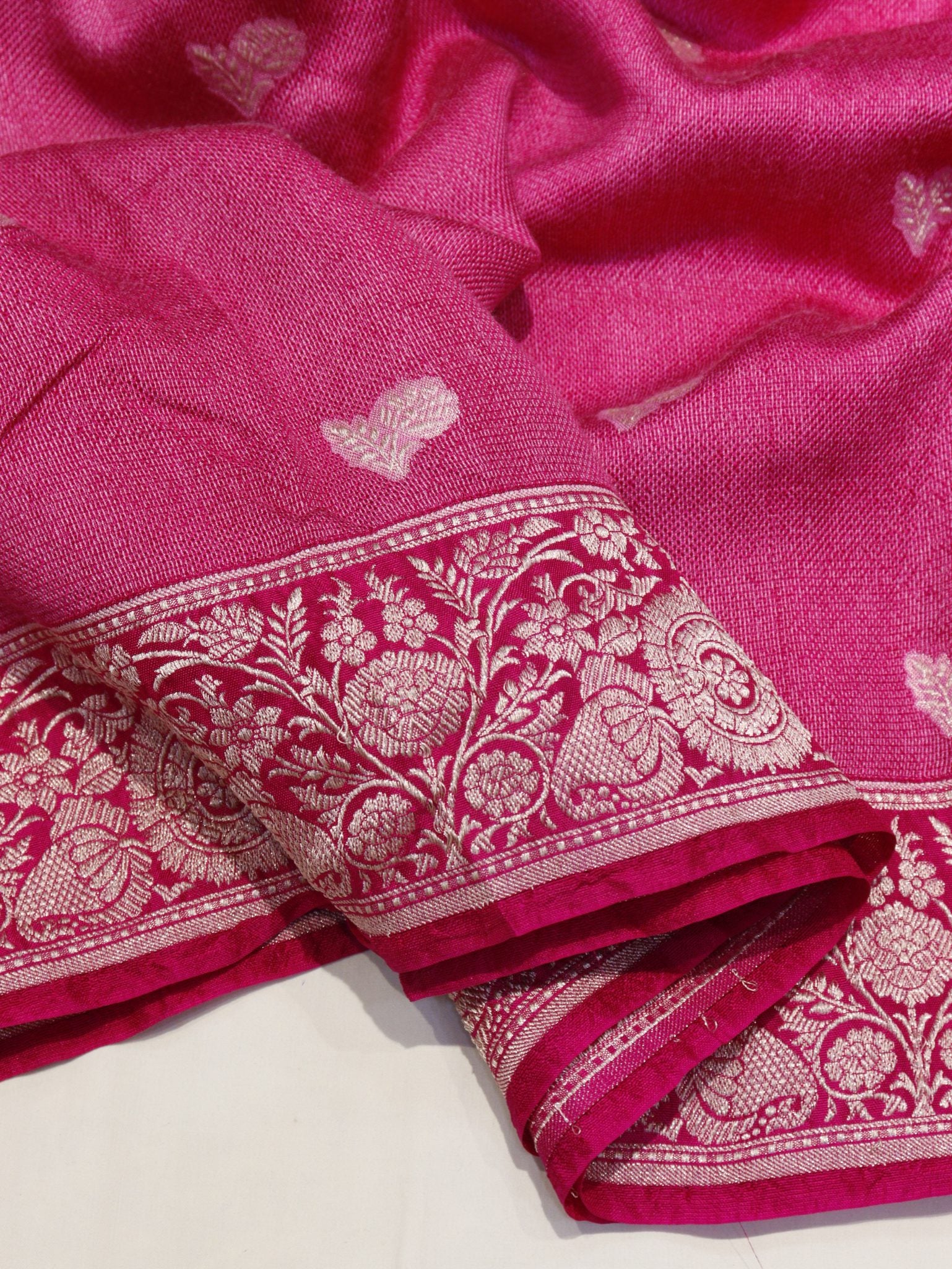 Pink Mashru Geogertte Banarasi saree blouse piece