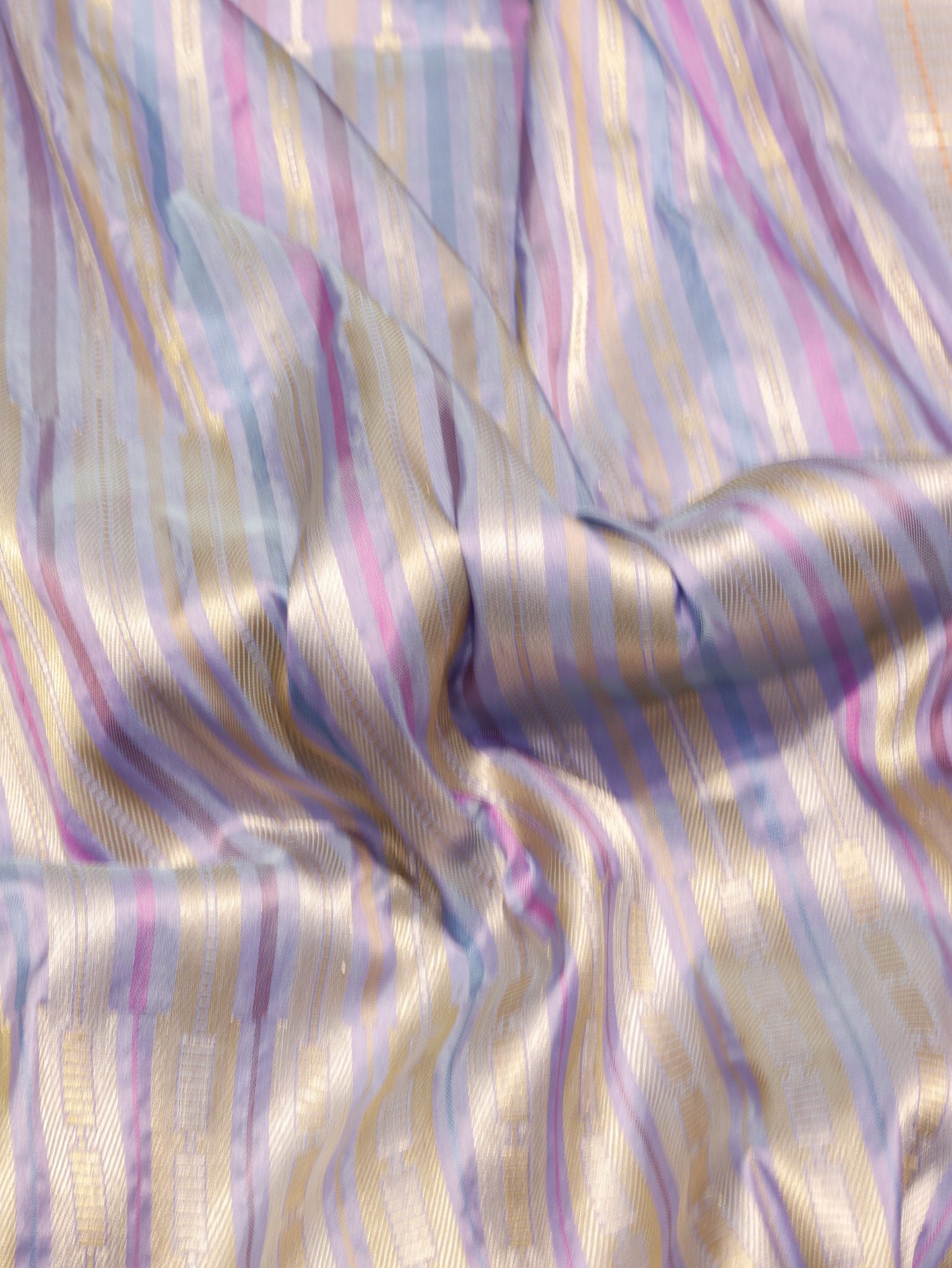 Soft Blue Katan Silk Banarasi saree border closeup