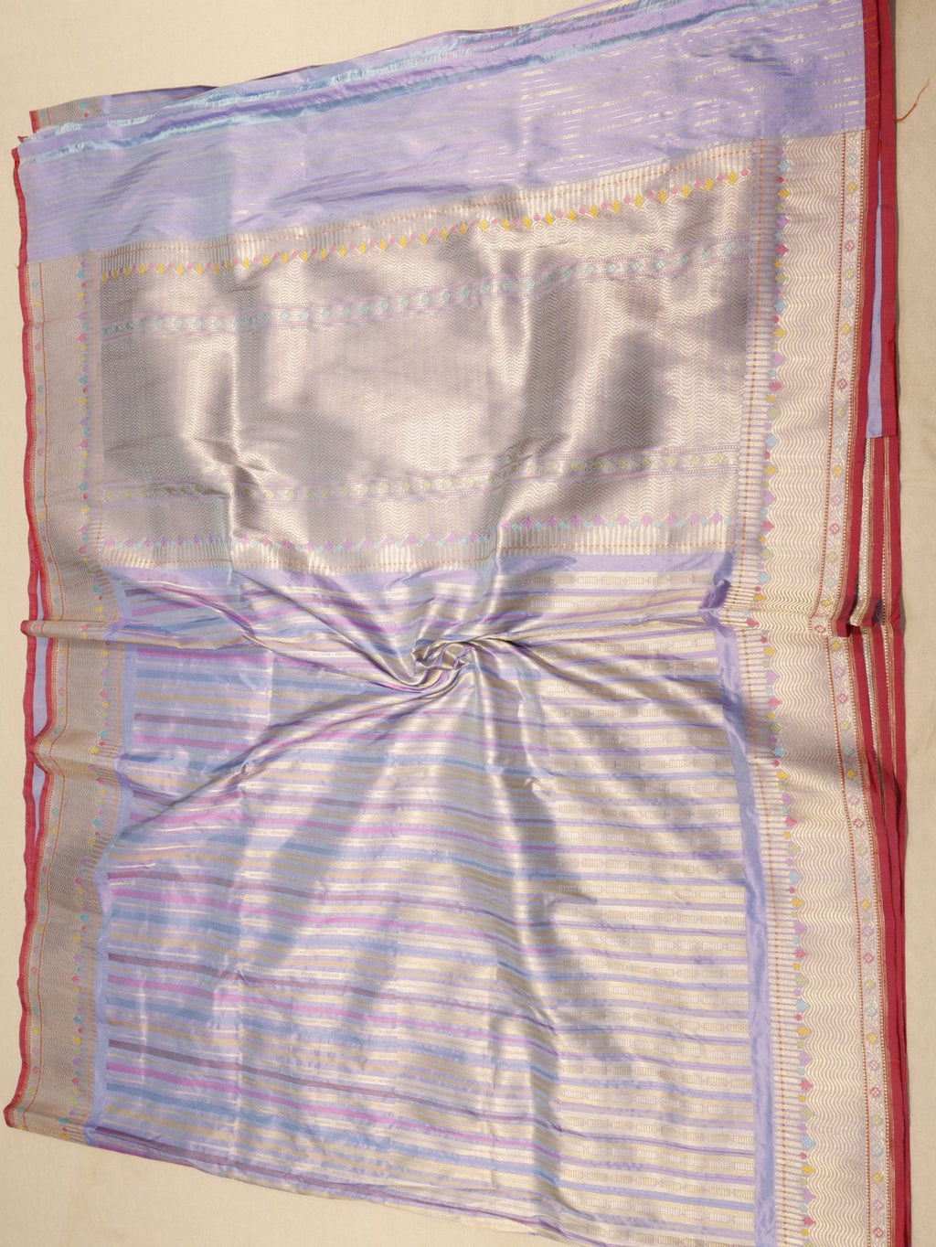 Soft Blue Katan Silk Banarasi saree zari work detail