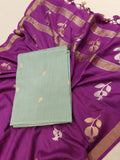 Olive Green Moonga Silk Banarasi suit bottom detail