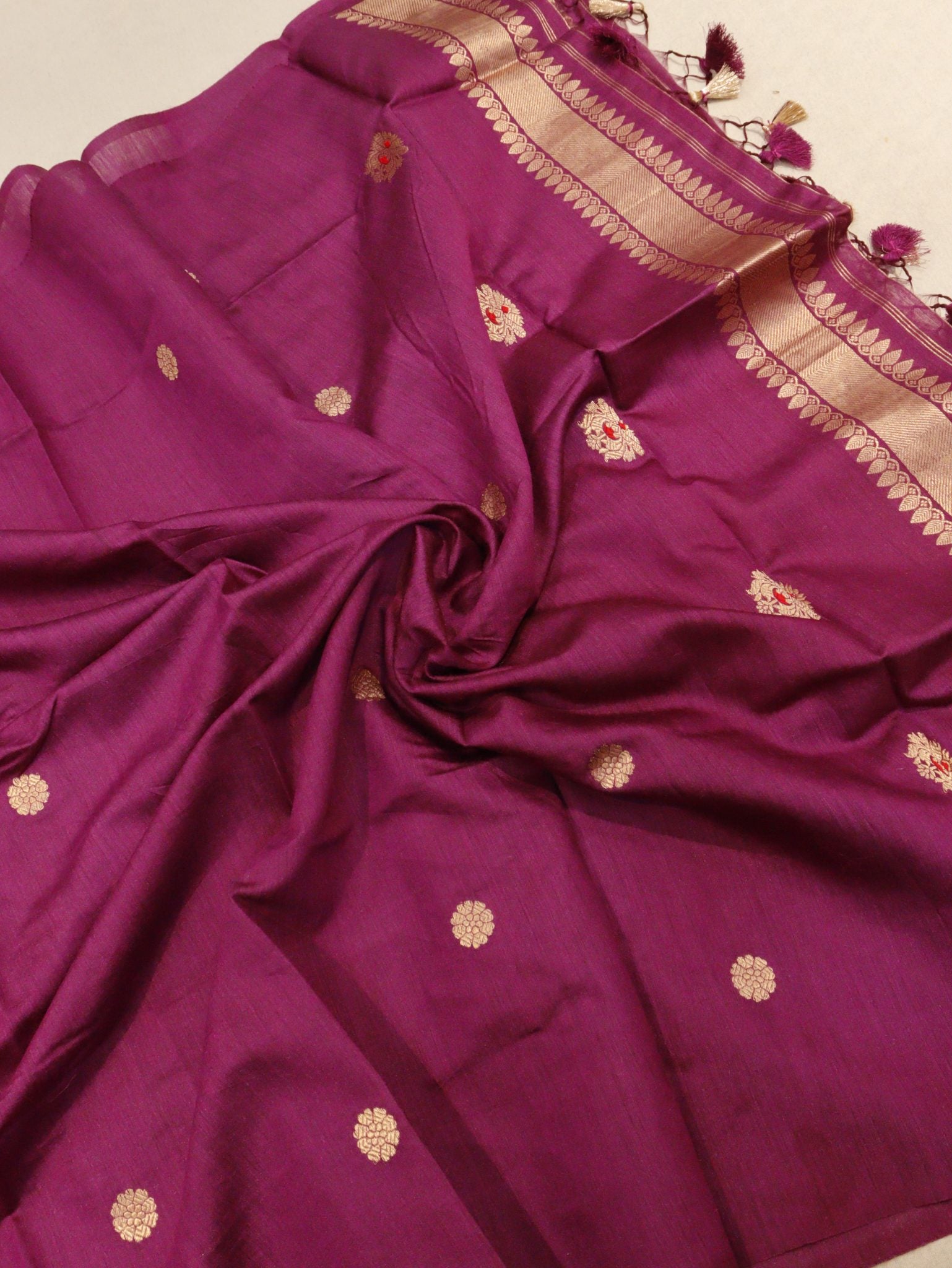 Magenta Moonga Silk Banarasi suit bottom detail