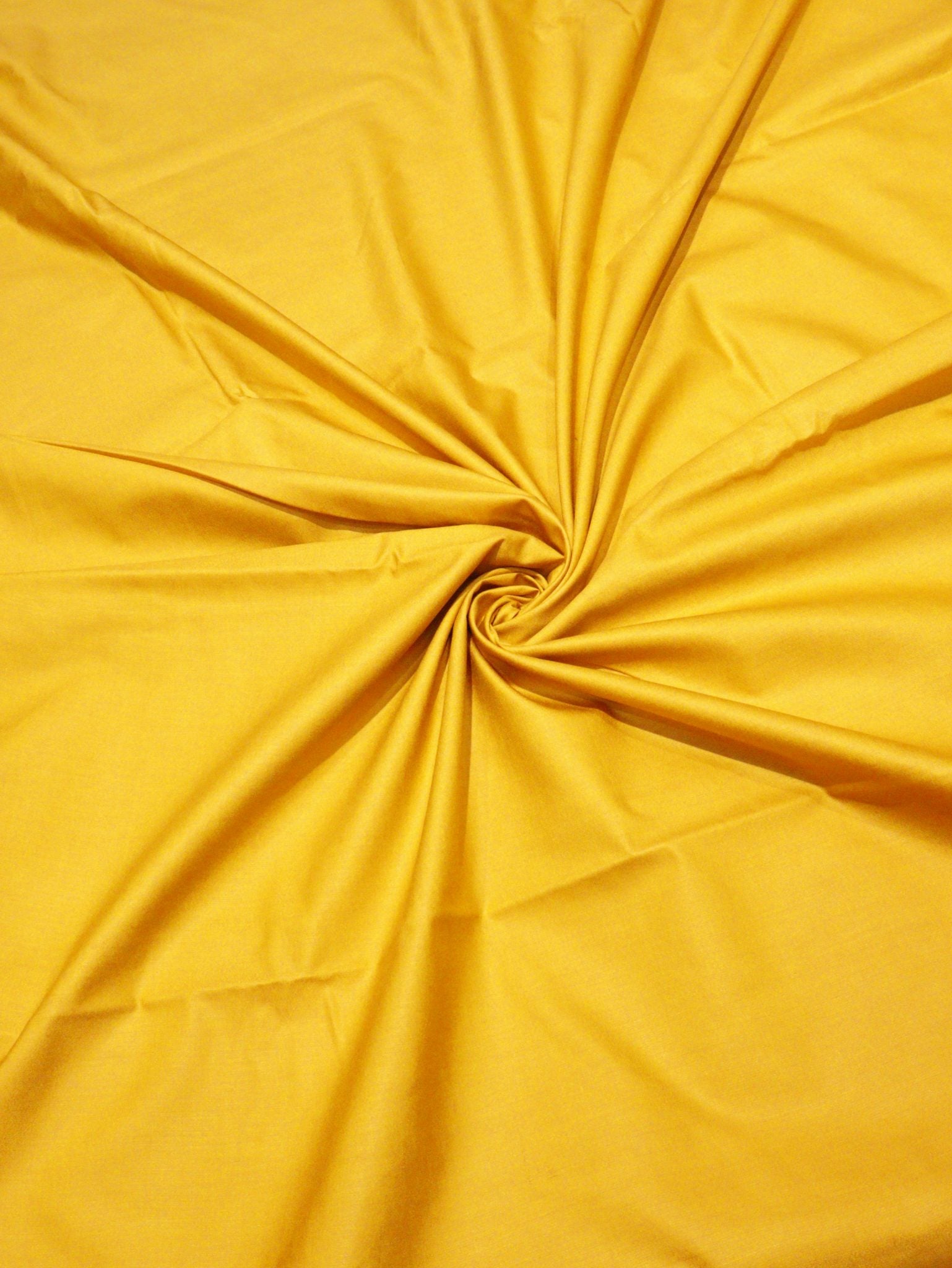 Musterd Yellow Pure Cotton Banarasi suit front drape view