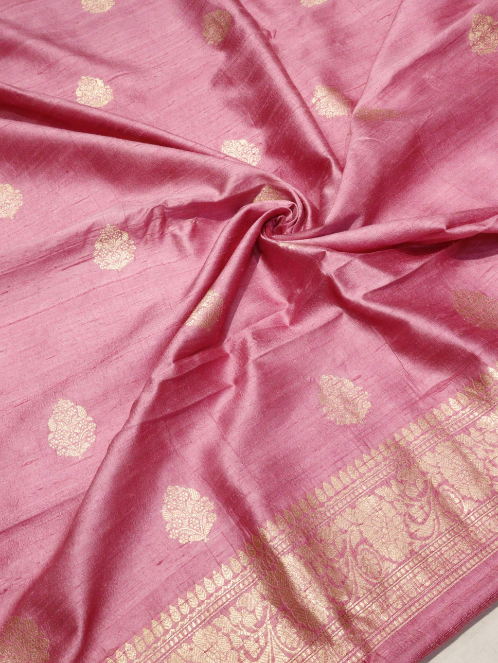 Rose Pink Tussar Silk Banarasi suit sleeve detail
