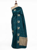 Bottel Green Katan Silk Banarasi saree folded view
