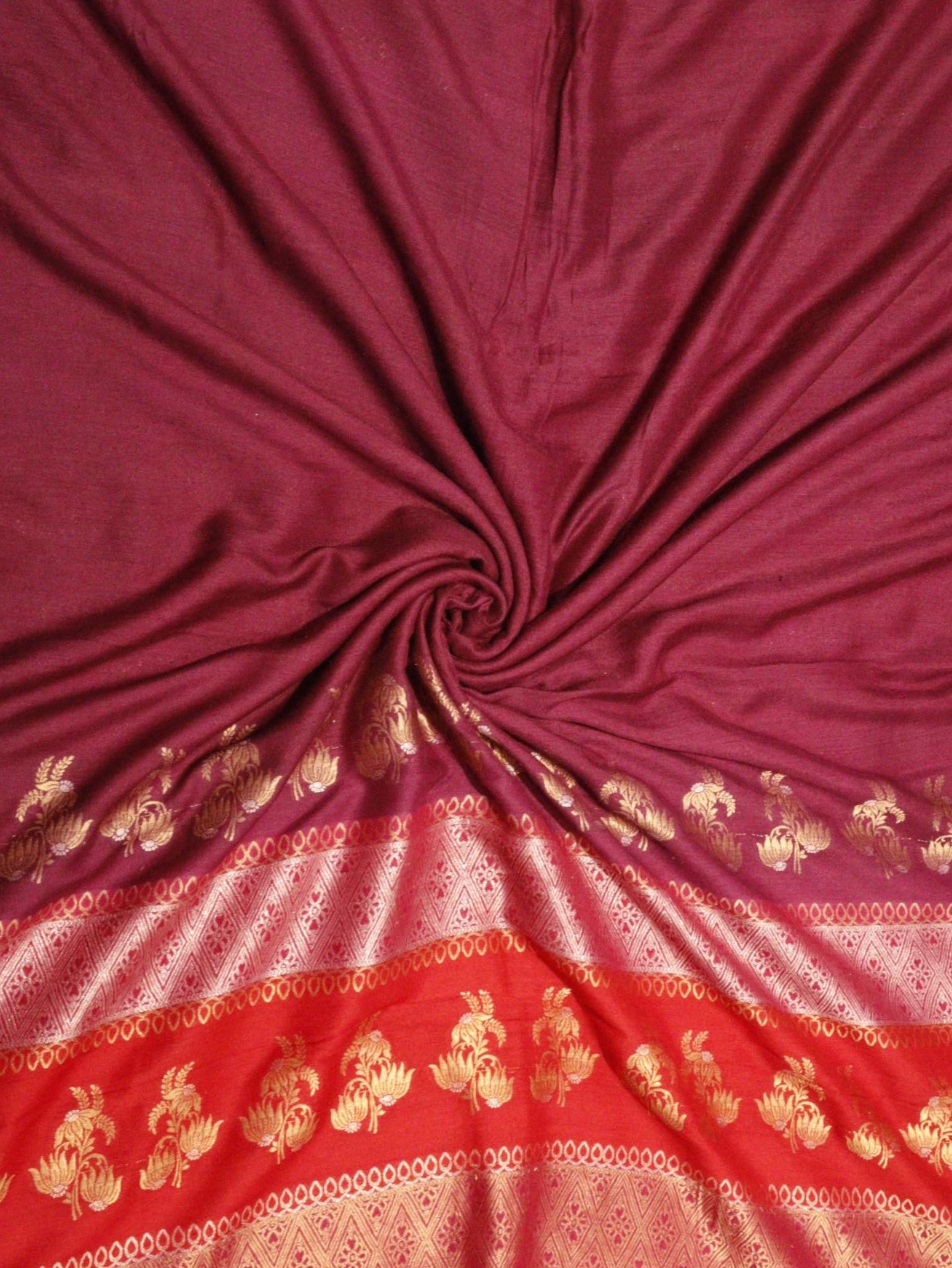 Purple Moonga Silk Banarasi saree blouse piece