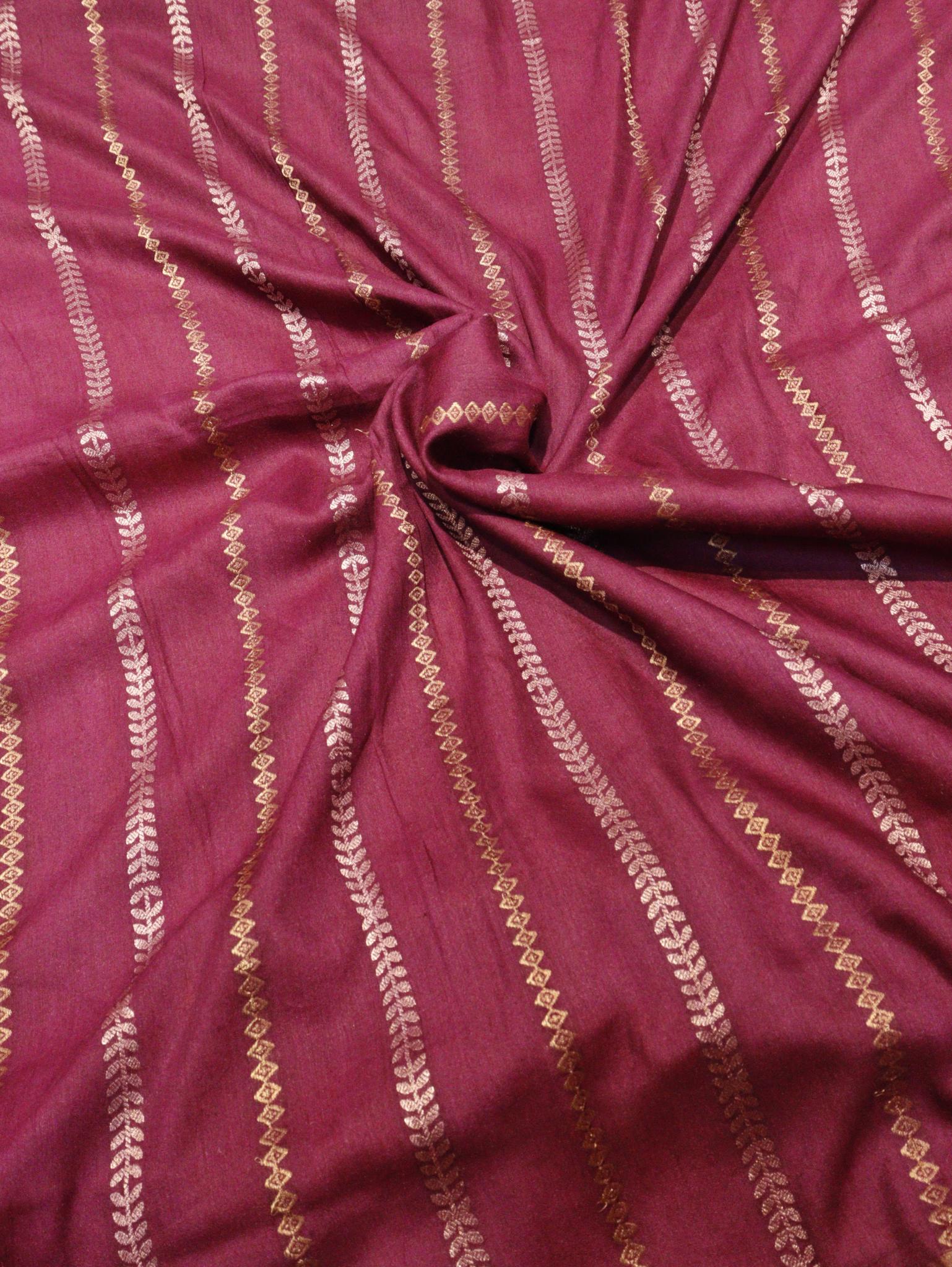 Purple Moonga Silk Banarasi saree full spread