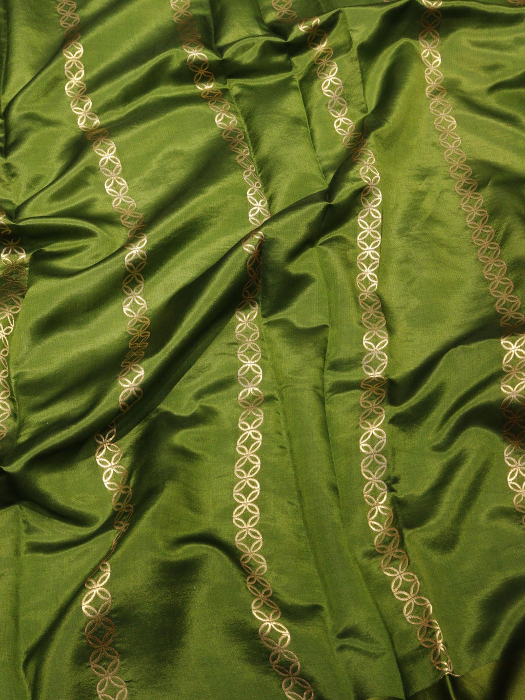 sage Green Soft Katan Banarasi saree full spread