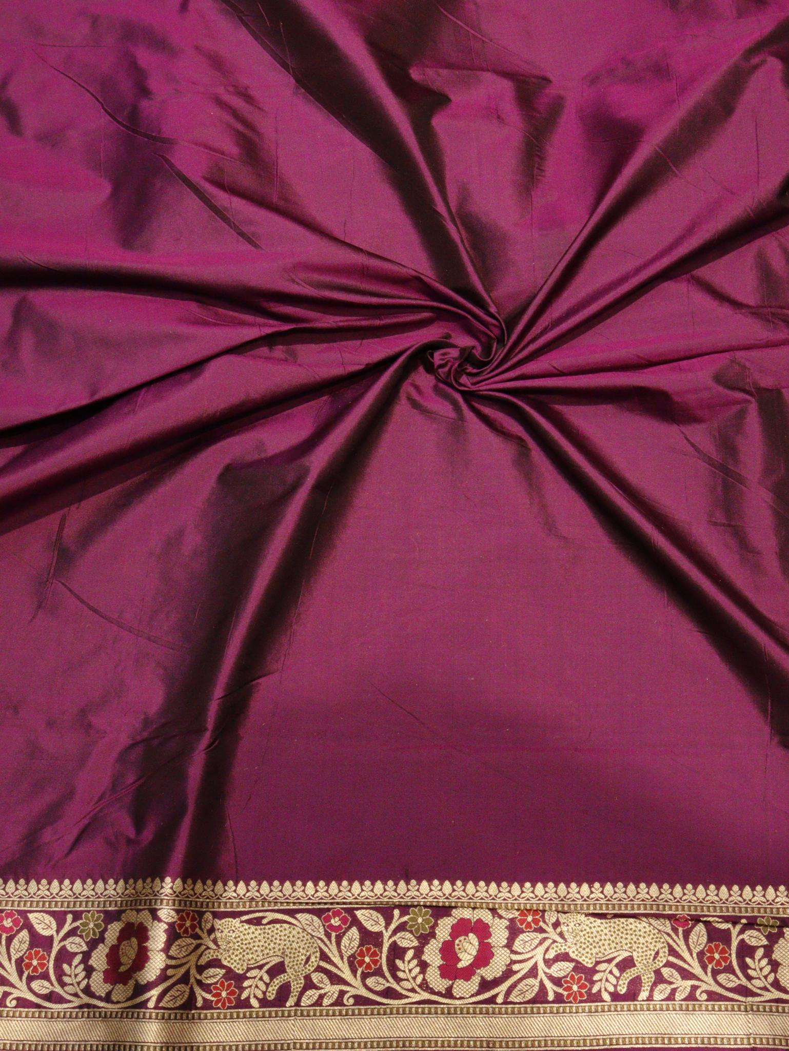 Multi Colour Katan Silk Banarasi saree pallu detail