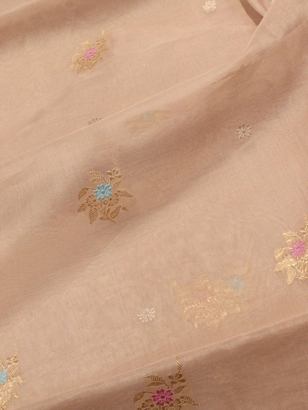 Milk Coffee Kora Silk Banarasi saree pallu detail