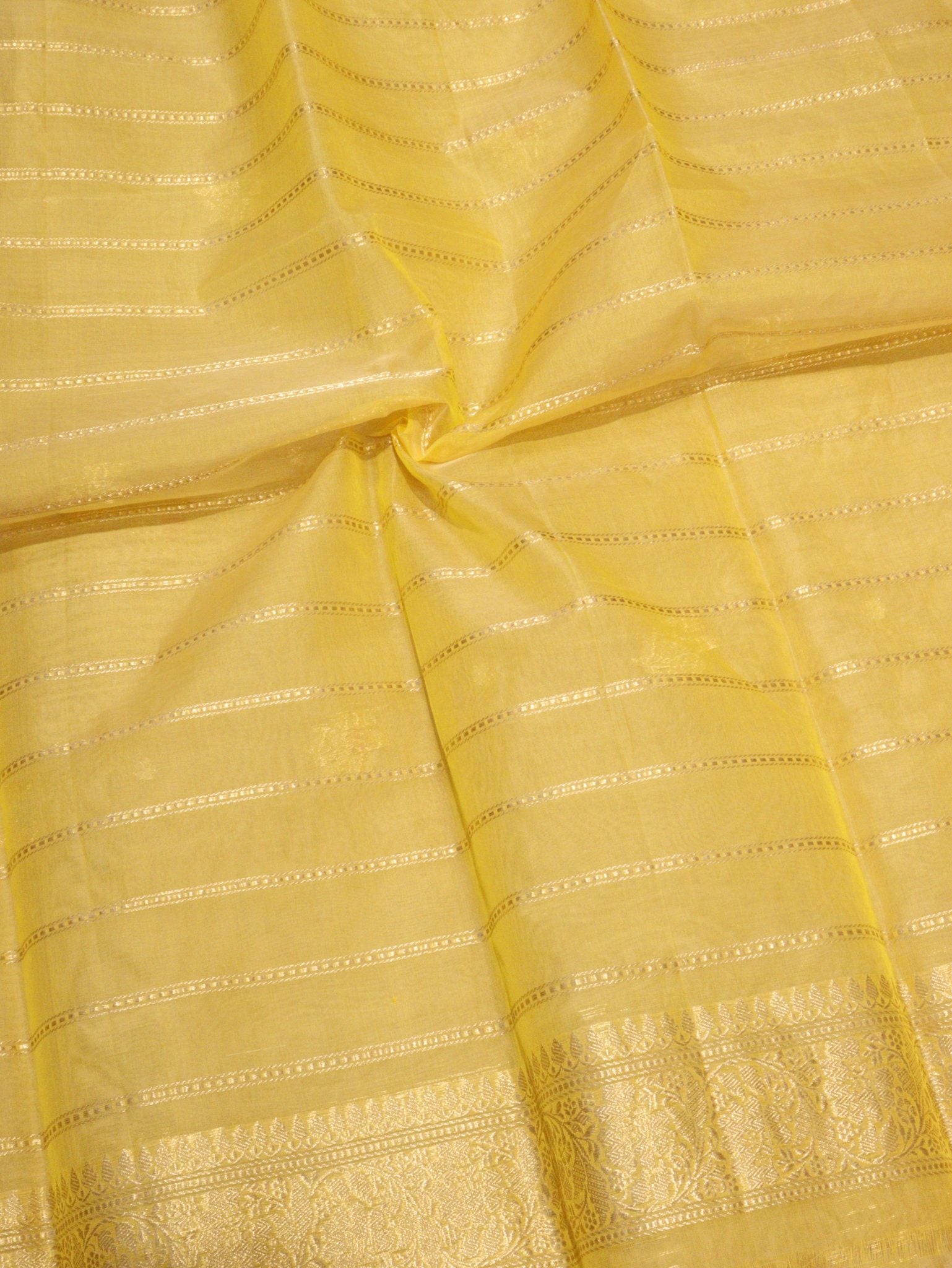 Milk Coffee Kora Silk Banarasi saree zari work detail