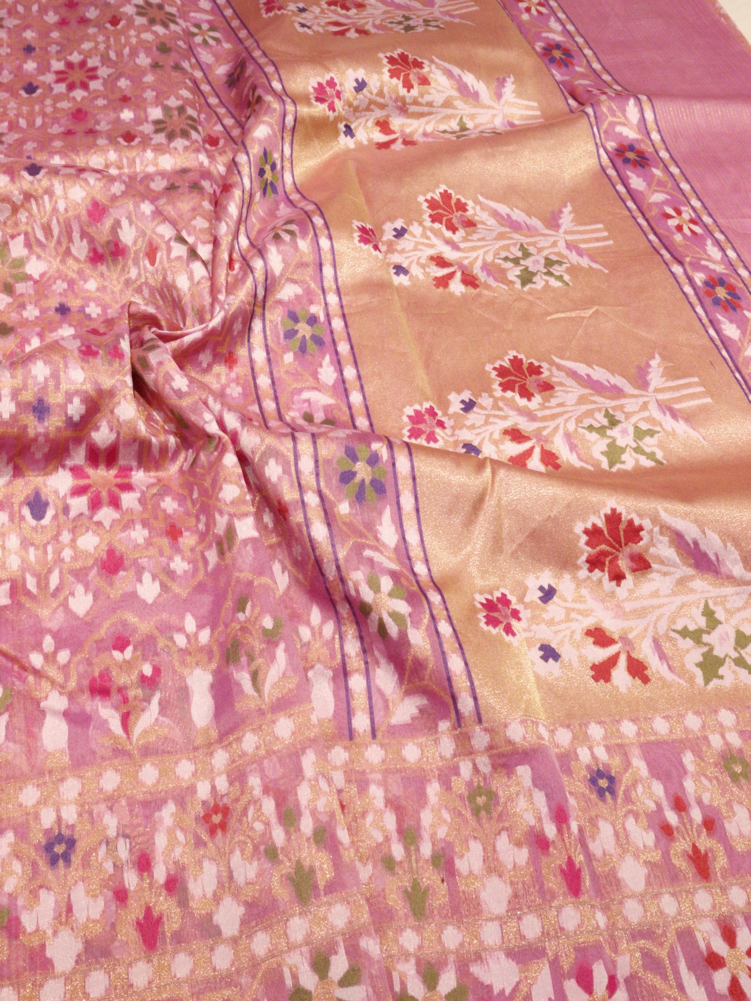 Lavendar Kora Silk Banarasi saree blouse piece