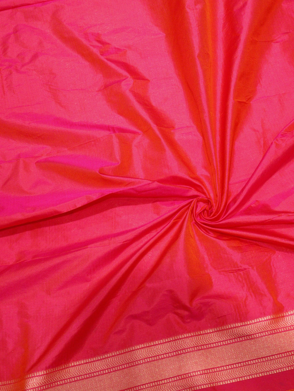 Dhoop Chaon Red Pink Katan Silk Banarasi saree texture detail