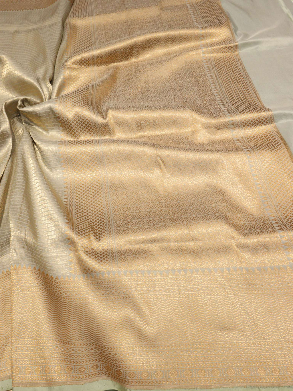 Mint Green Soft Katan Banarasi saree blouse piece