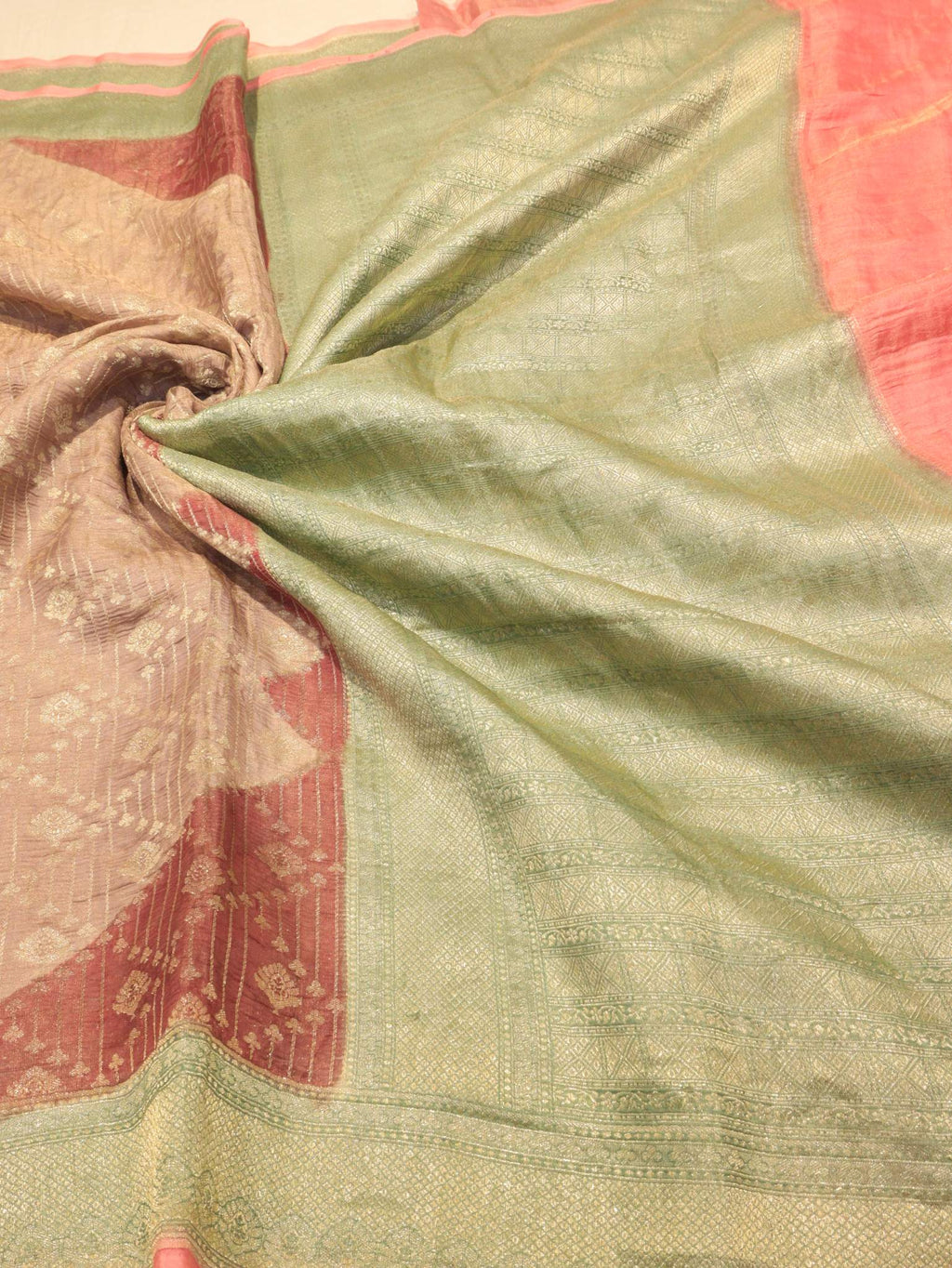 Muted Shades Tissue Georgette Banarasi saree blouse piece