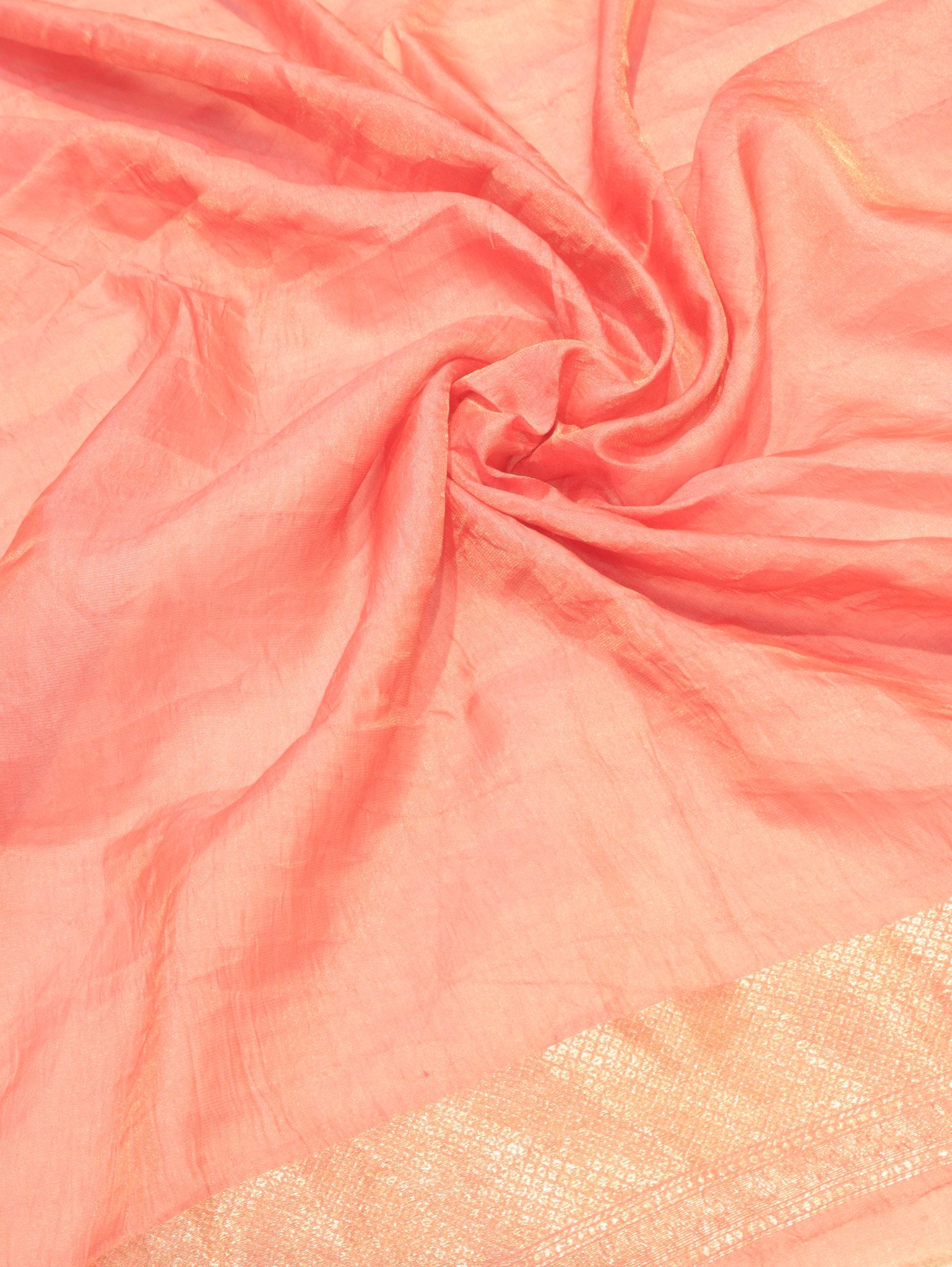 Muted Shades Tissue Georgette Banarasi saree full spread